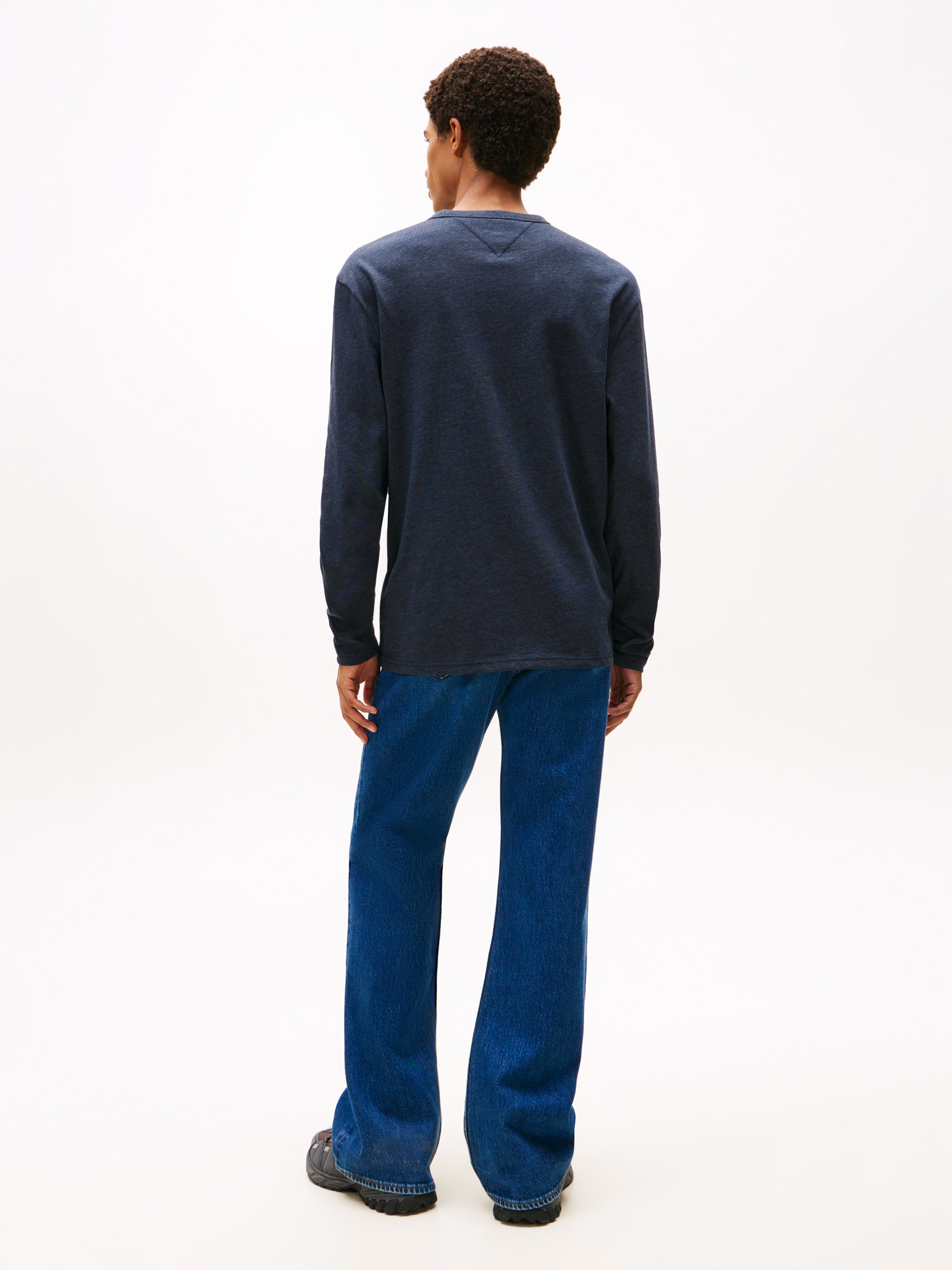 Tommy Jeans Langarmshirt »TJM REG BADGE« Jersey, Rundhals, meliert, regular fit