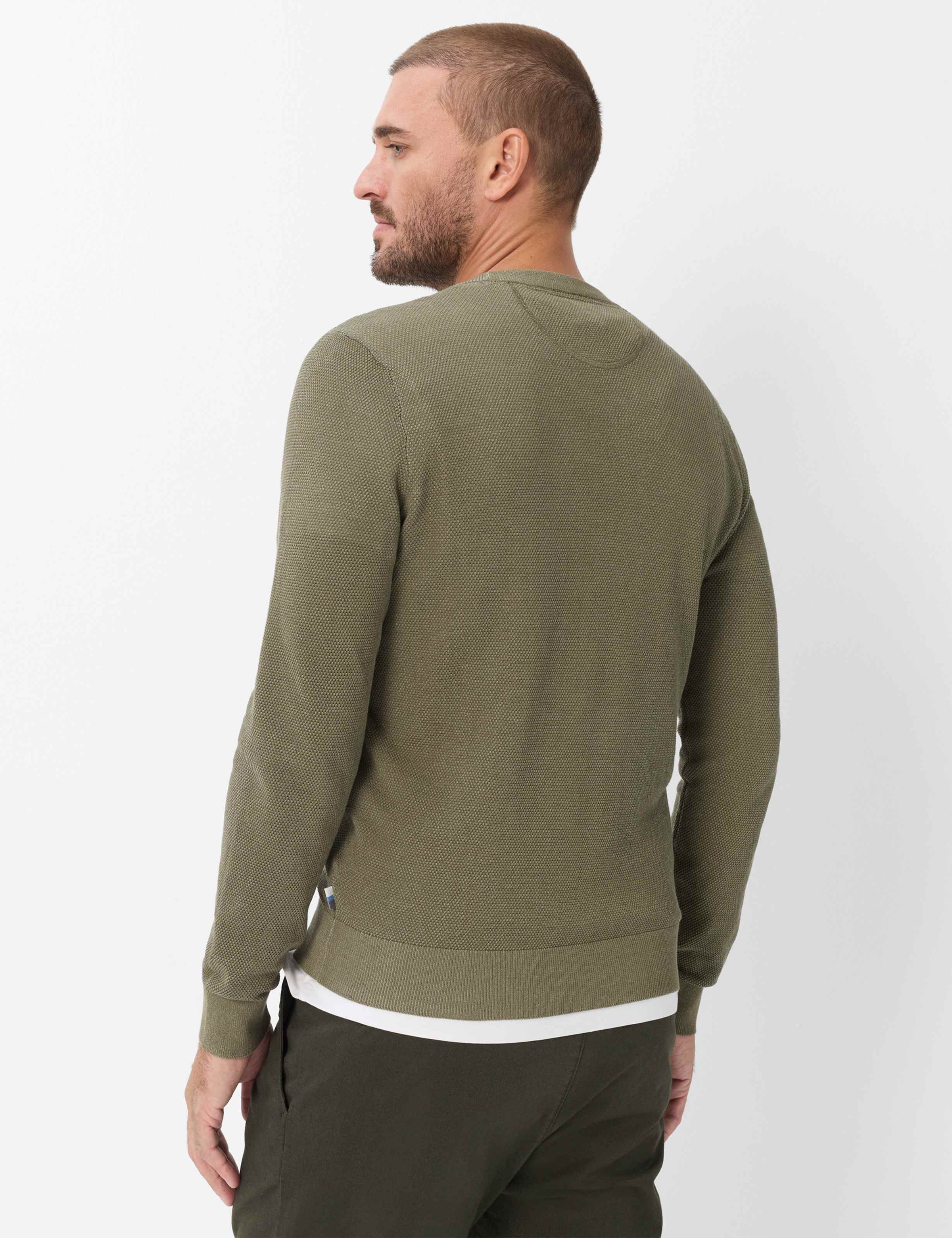 Brax Rundhalspullover »Style RICK« Struktur: Strickpullover aus reiner Baumwolle