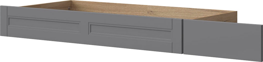 Bettschubkasten OTTO HOME, B:188cm H:20cm T:72cm, grau, Holzwerkstoff, MDF, Schubladen, "Tara", für Tara Betten, auf Rollen