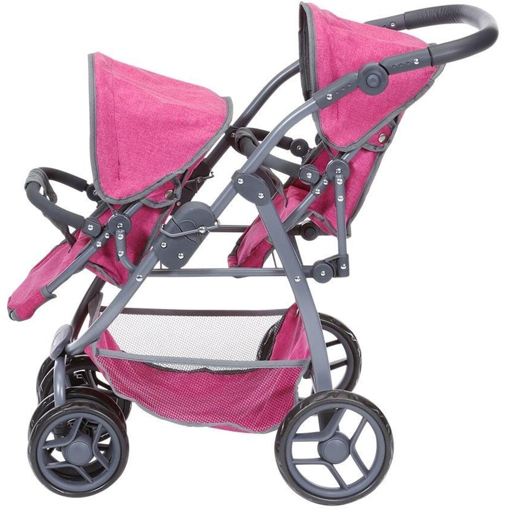 Knorrtoys® Puppen-Zwillingsbuggy »Milo - Berry«