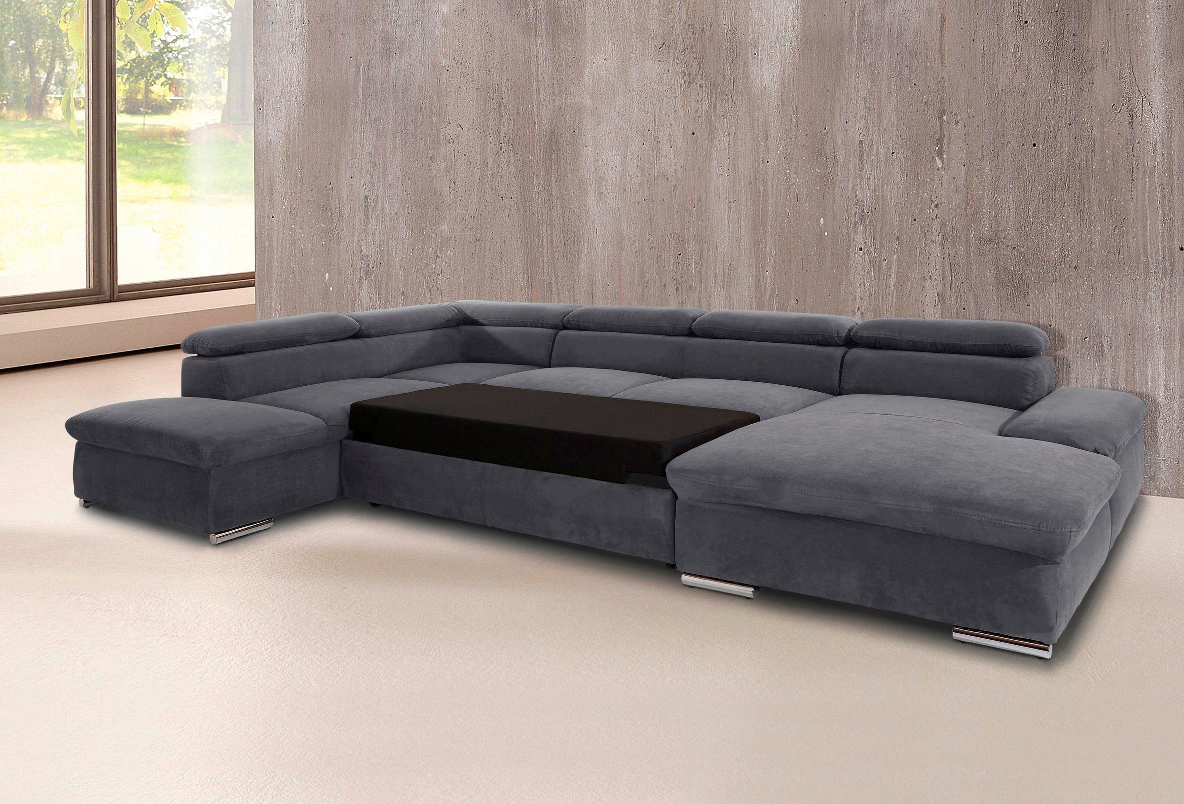 sit&more Wohnlandschaft "Alcatraz U-Form", wahlweise mit Bettfunktion günstig online kaufen