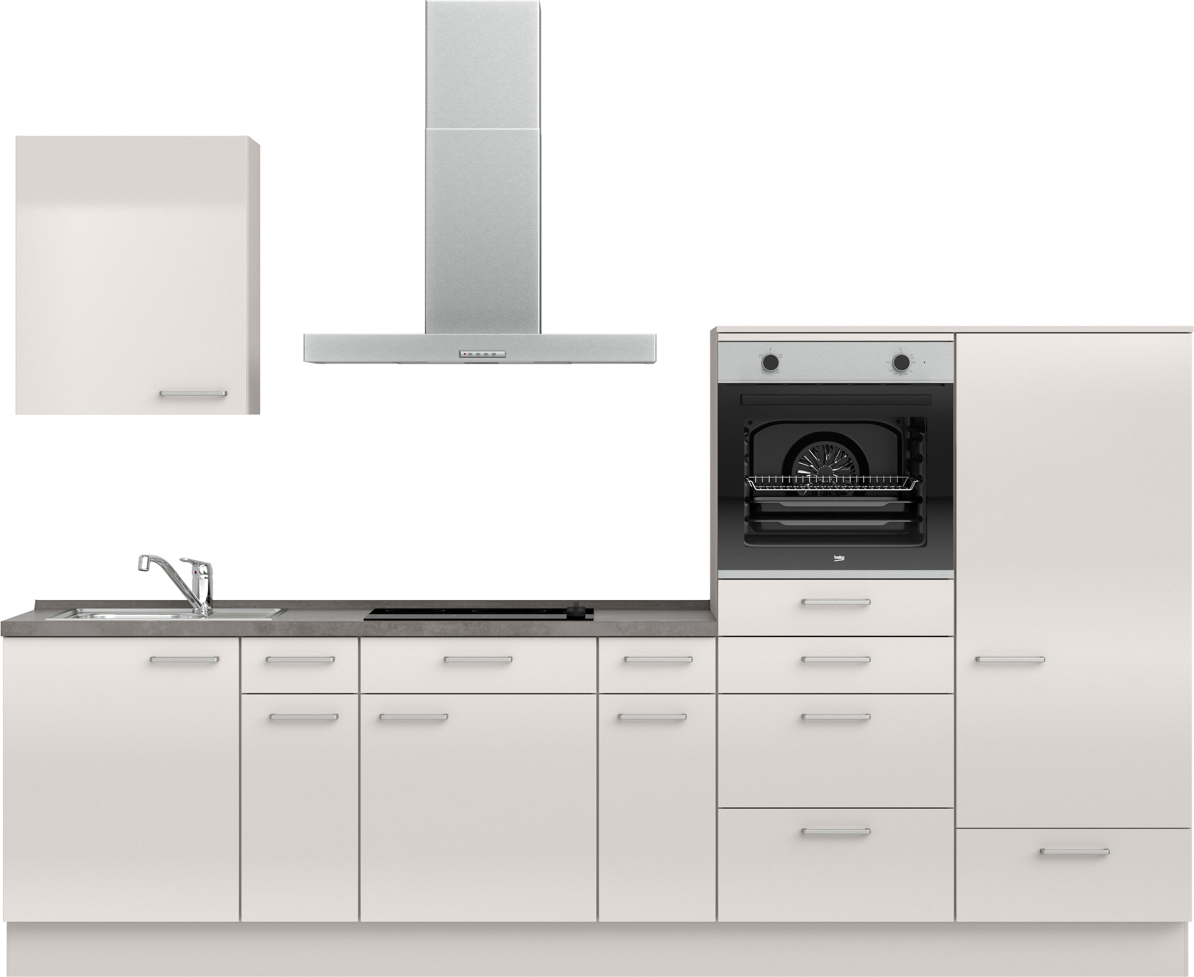 nobilia Küchenzeile ""Flash I", NEU: individuell anpassbar mit gratis Profi-Beratung" vormontiert, Breite 300 cm, Ausrichtung wählbar, wahlw. mit E-Geräten