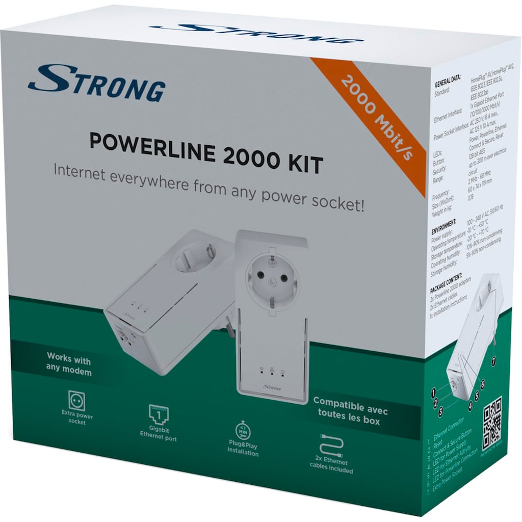Strong Netzwerk-Adapter »Powerline adapter Kit EU 2000 Mbit/s«
