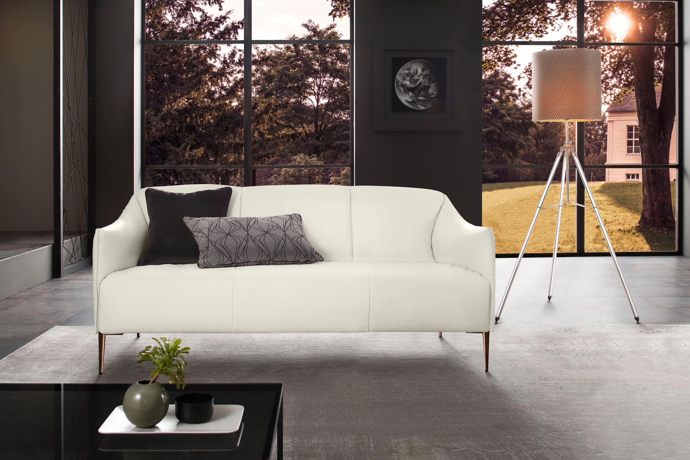 W.SCHILLIG 2,5-Sitzer »sally« mit Metallfüßen in Bronze pulverbeschichtet, Breite 174 cm