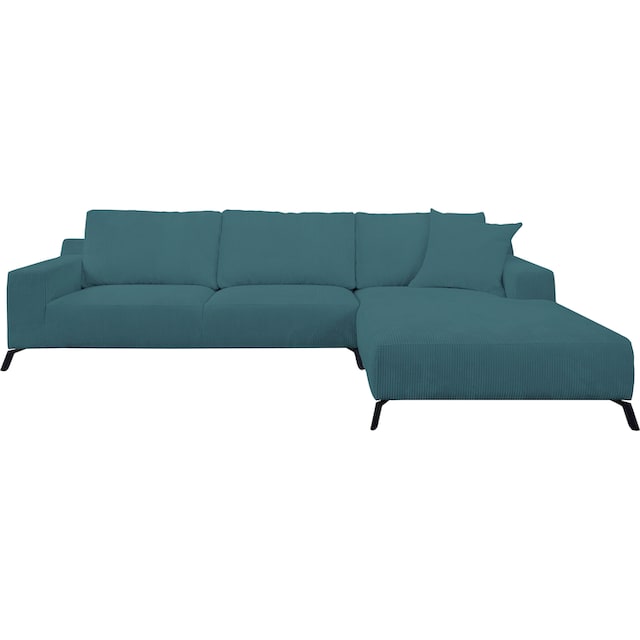 WERK2 Ecksofa »Faro«, XXL Design Ecksofa mit hohem Komfort in trendigem Cord  & Samtvelours | BAUR