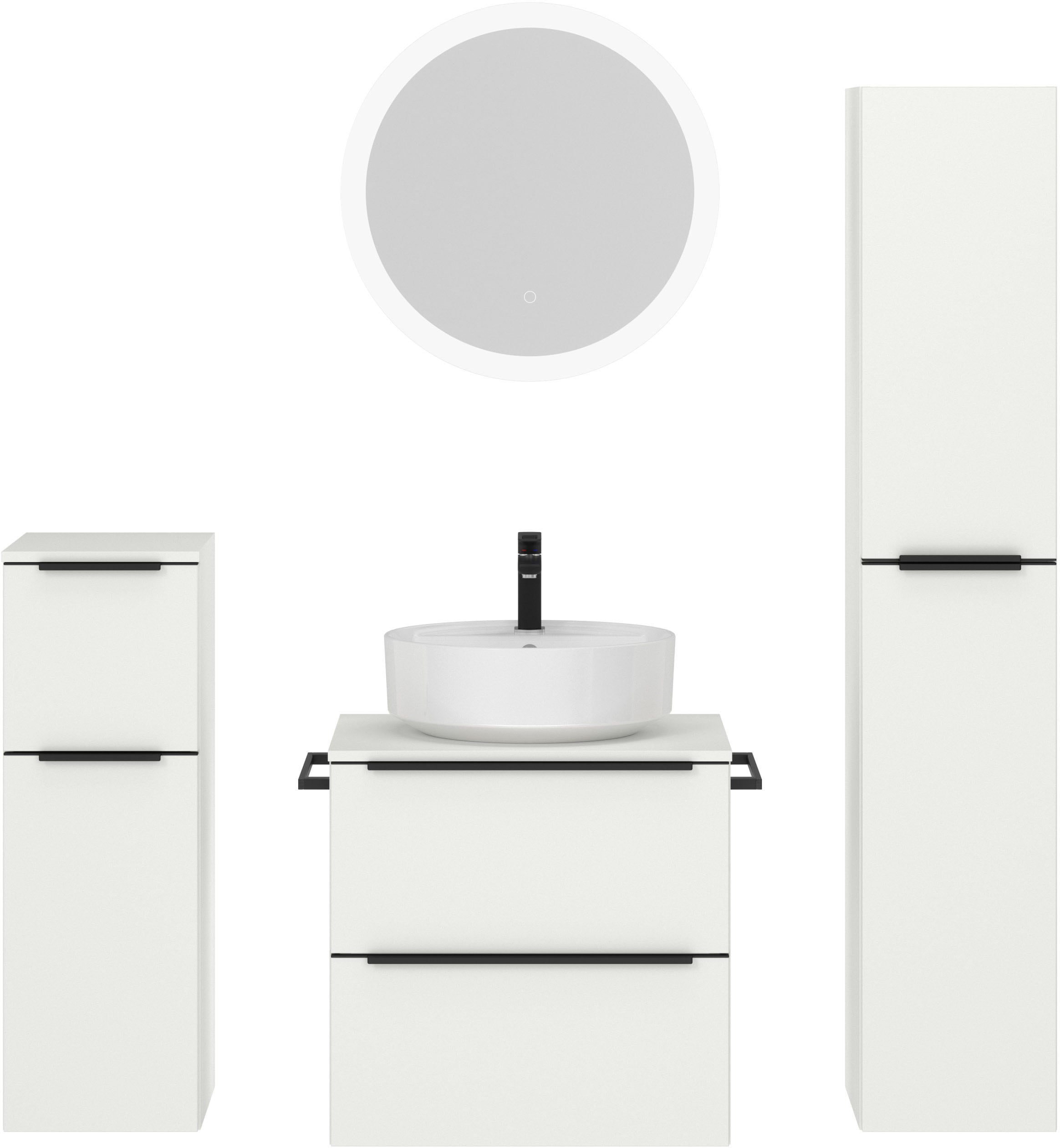 nobilia® Badmöbel-Set »Alvene« vormontiert, mit Soft-Close, 4 Stk. tlg.