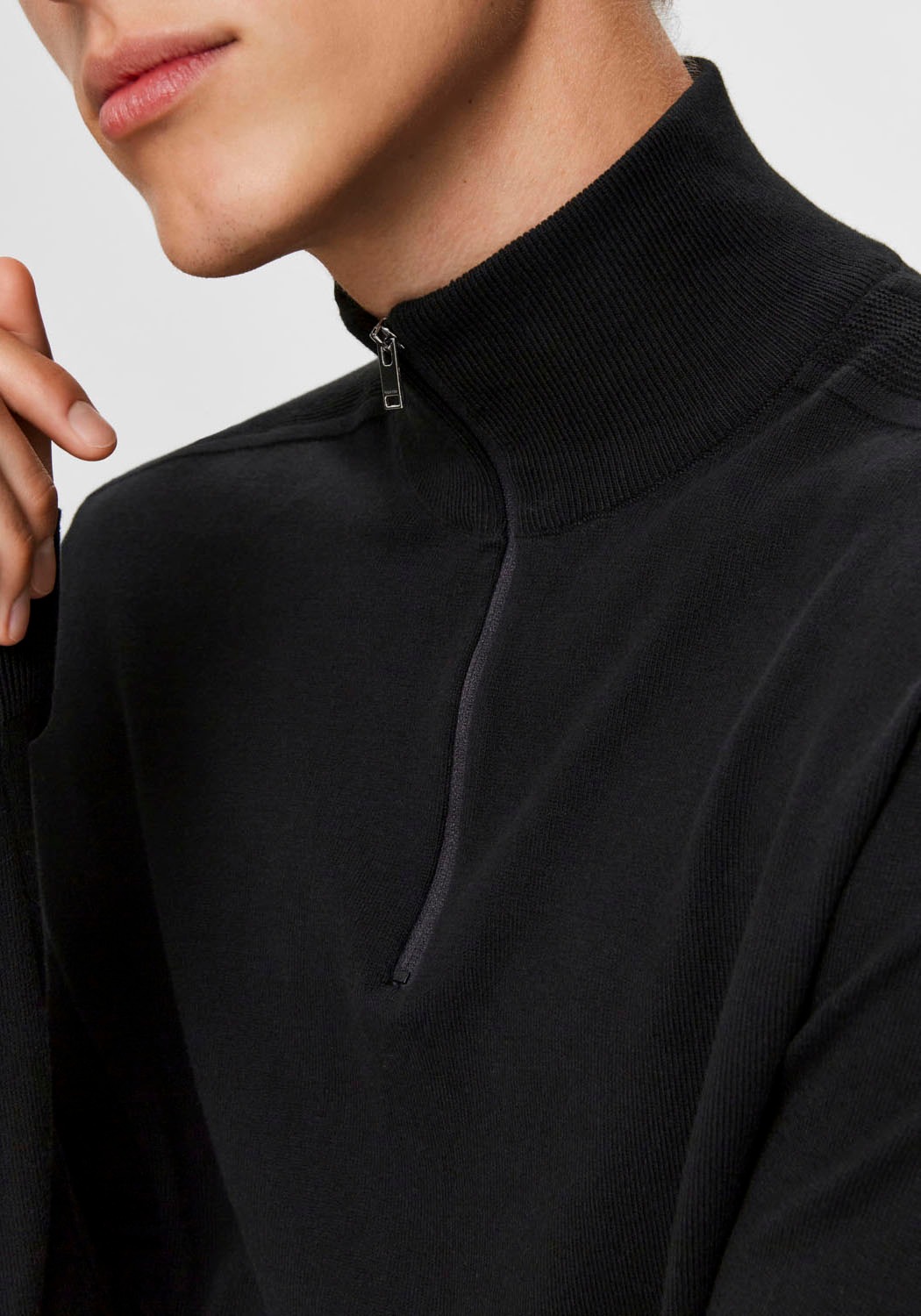 SELECTED Troyer "SLHBERG HALF ZIP CARDIGAN NOOS" Baumwolle, regular fit günstig online kaufen