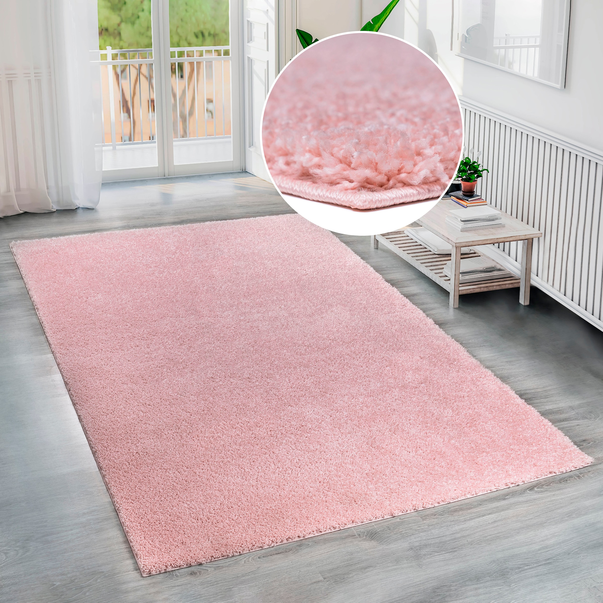 Hochflor-Teppich BRUNO BANANI "Shaggy Soft" Gr. 7, rosa, B:240cm H:30mm L:320cm, Kunstfaser, Teppiche, gewebt, Uni Farben, besonders weich und kuschelig, Kundenliebling