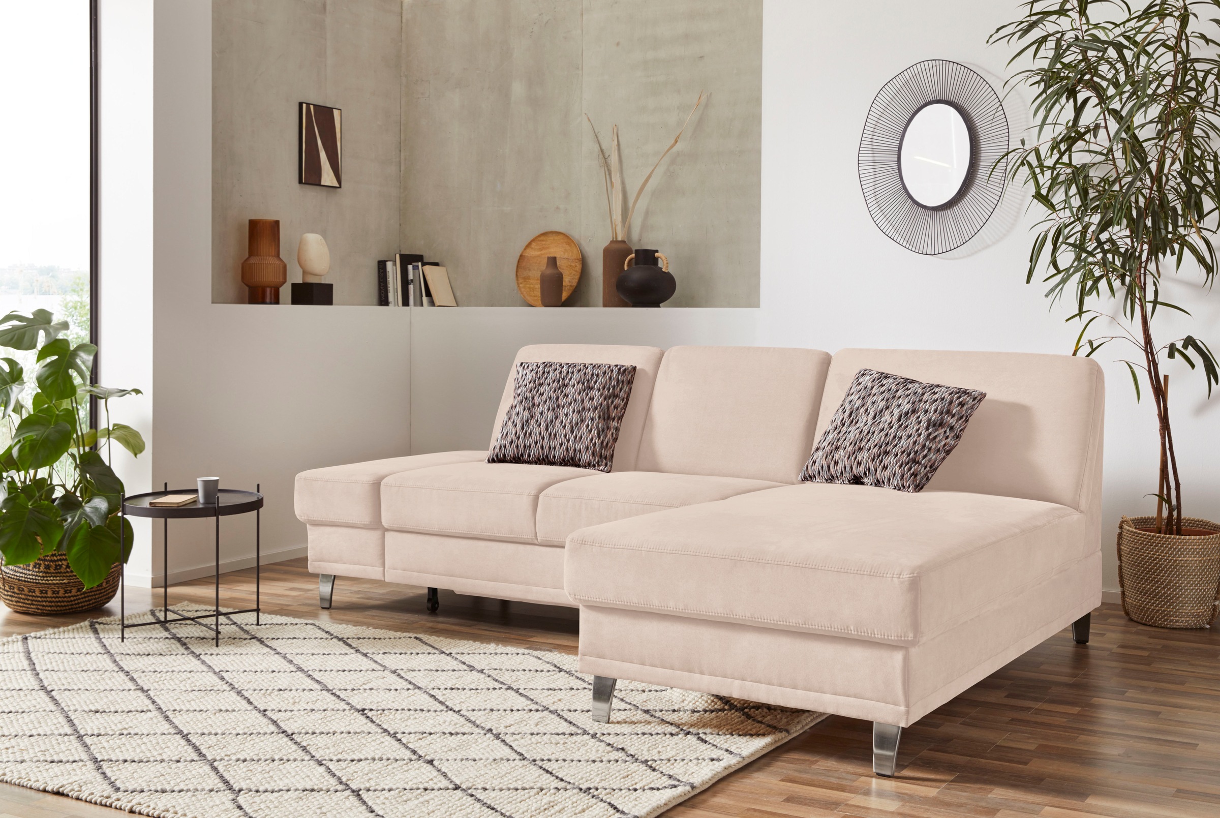 sit&more Ecksofa "Clio L-Form" optional Schlaffunktion oder Vorziehsitz und Bettkasten, Federkern