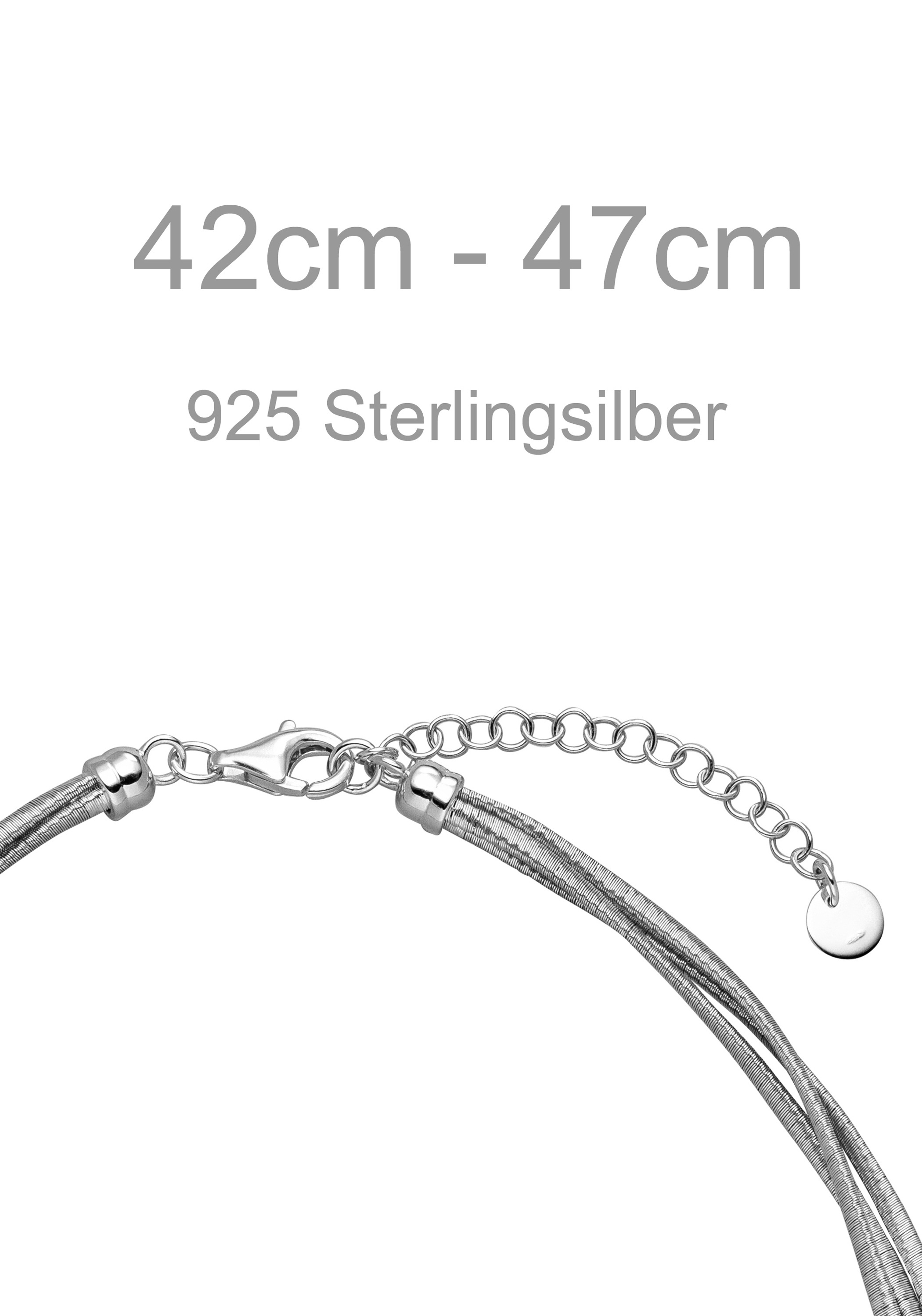 JOBO Kette ohne Anhänger »mehrreihig layering« 925 Silber 47 cm