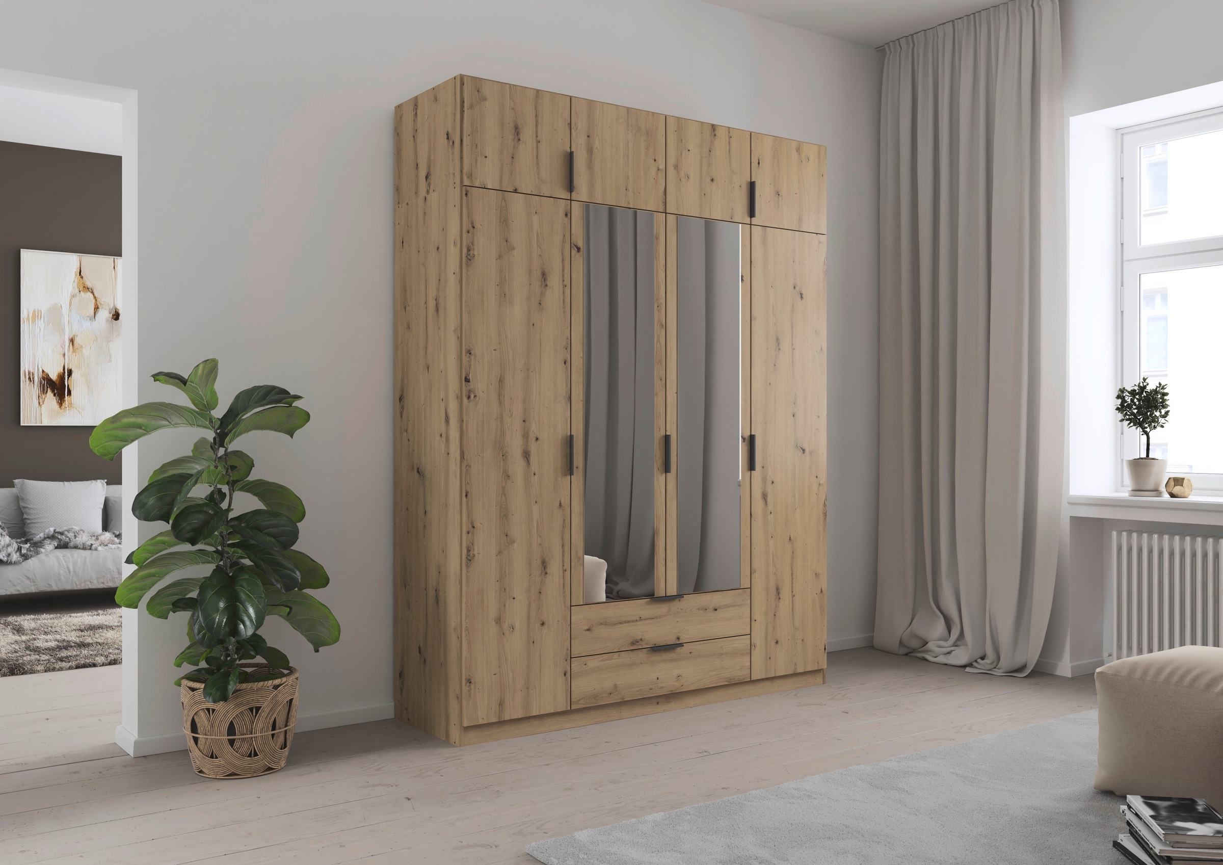 Thumbnail - rauch Kleiderschrank "Drehtürenschrank Schrank Garderobe Ankleide Schlafzimmer LAGOA" in 3 verschiedenen Ausstattungen B...