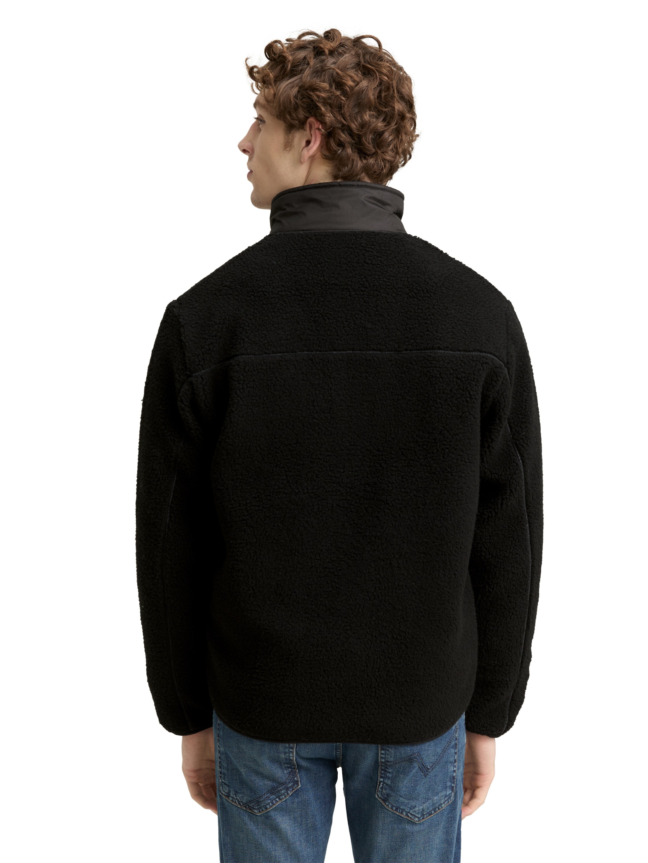 TOM TAILOR Denim Fleecejacke, mit Logo Stickerei