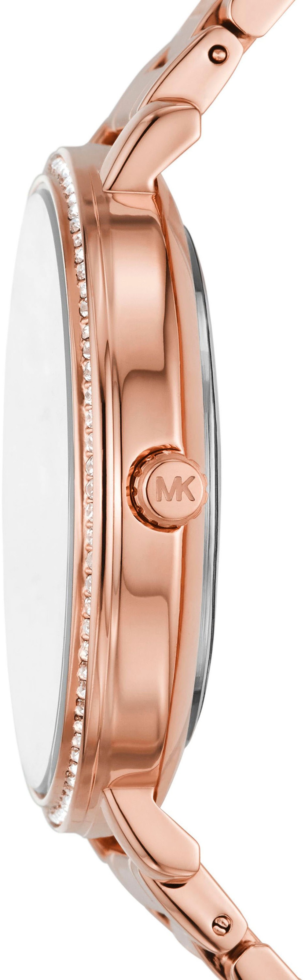 MICHAEL KORS Quarzuhr »PYPER«, Armbanduhr, Damenuhr, Edelstahlarmband, analog, Glassteine