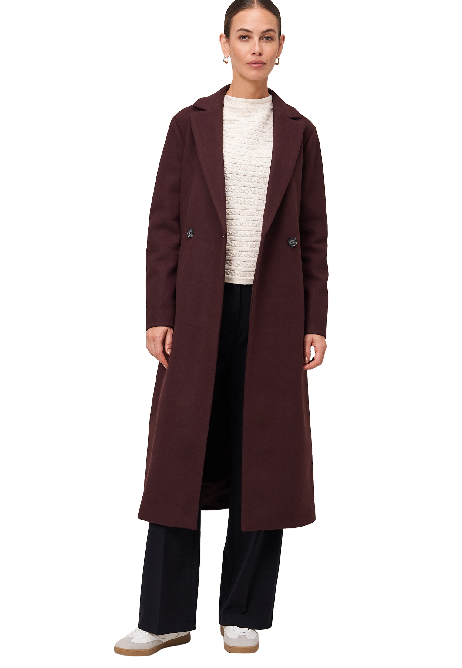 Zero Wintermantel »zero Damen Mantel Wolloptik mit Bindegürtel«