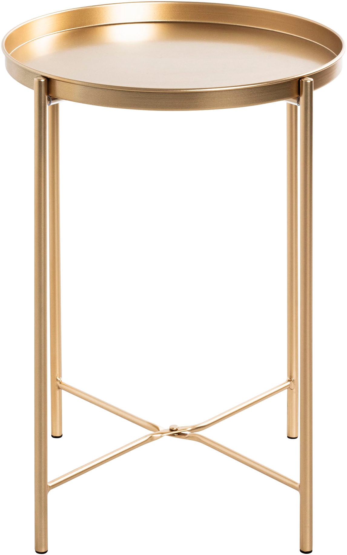 HAKU Beistelltisch "Sofatisch, Wohnzimmertisch" 1 Stk. tlg. rund - aus Metall Gold - Ø/H 39/50 cm