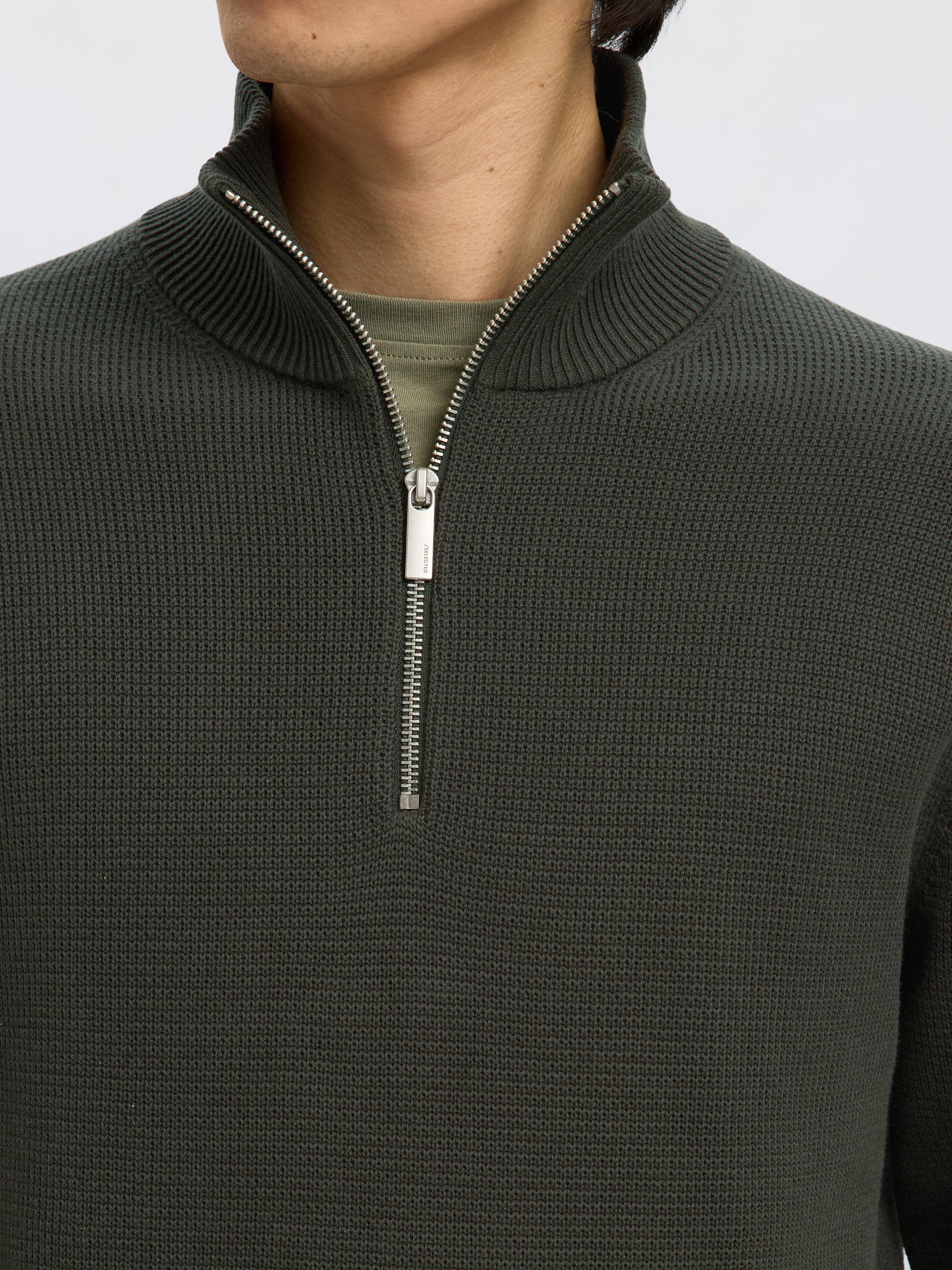 SELECTED HOMME Troyer "SLHDANE LS KNIT STRUCTURE HALF ZIP NOOS" günstig online kaufen