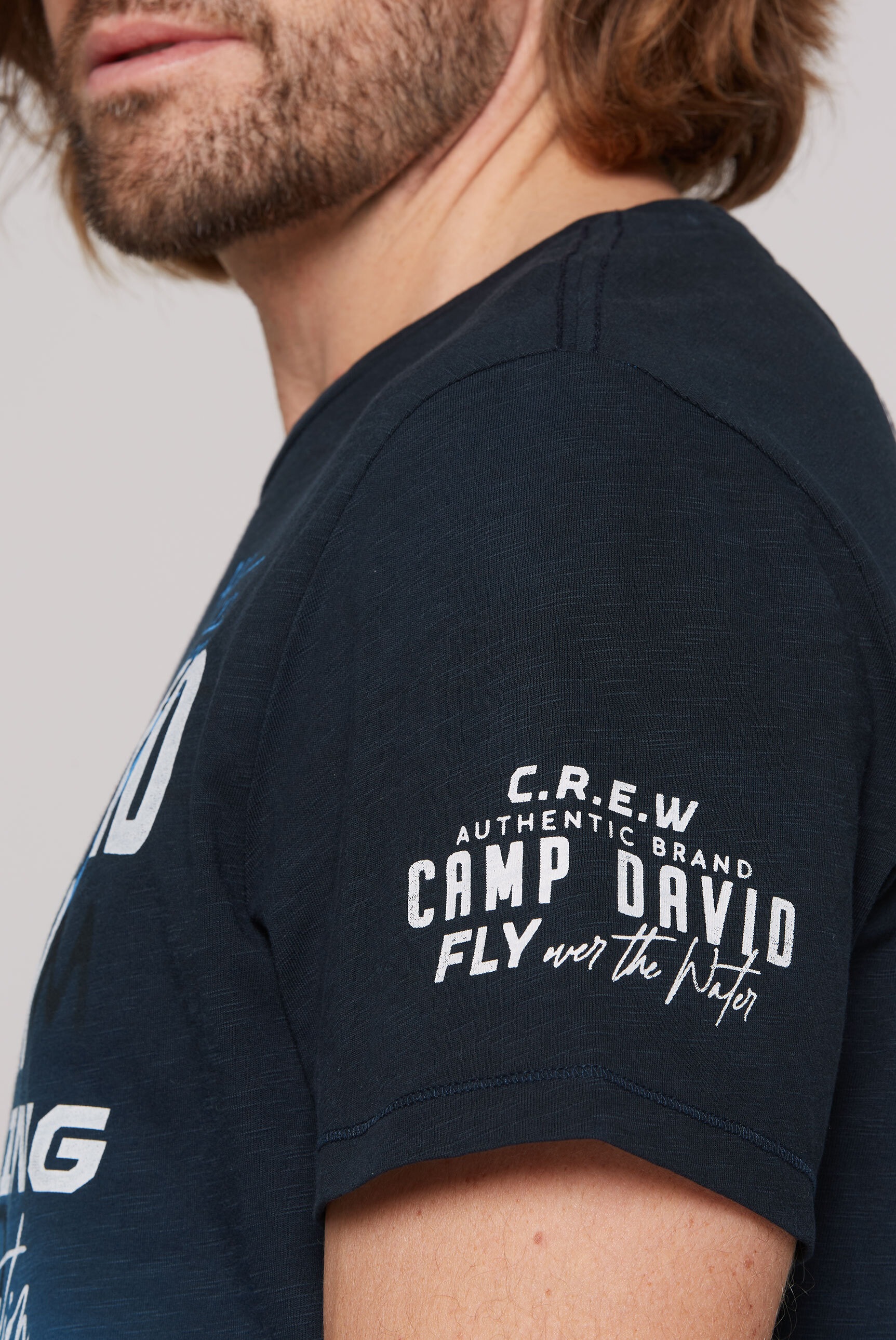 CAMP DAVID Rundhalsshirt, aus Baumwolle