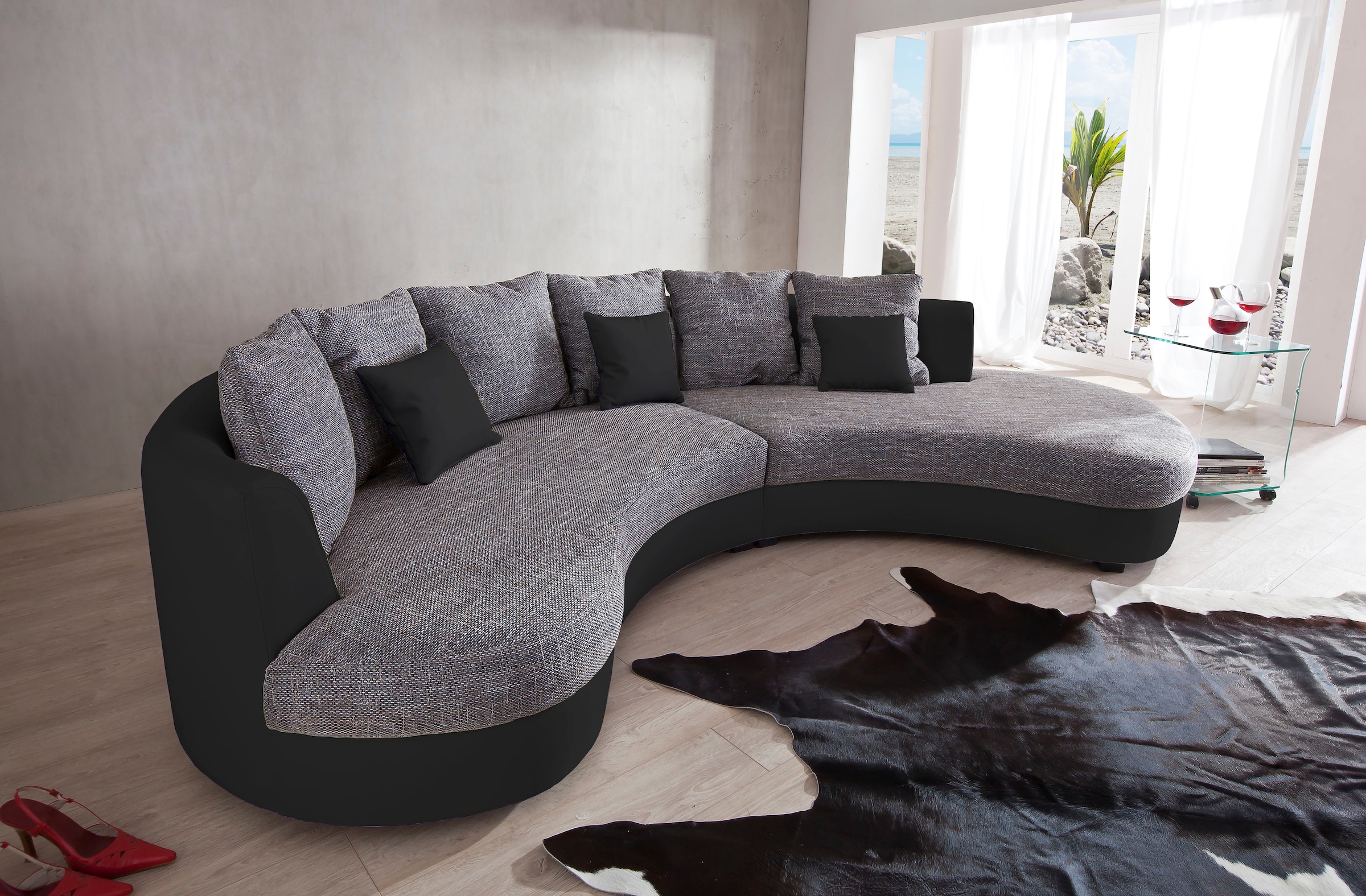 Home affaire Ecksofa "Lazio modern und bequem, schmale Armlehnen, tolle Detailverarbeitung" ergonomische Form