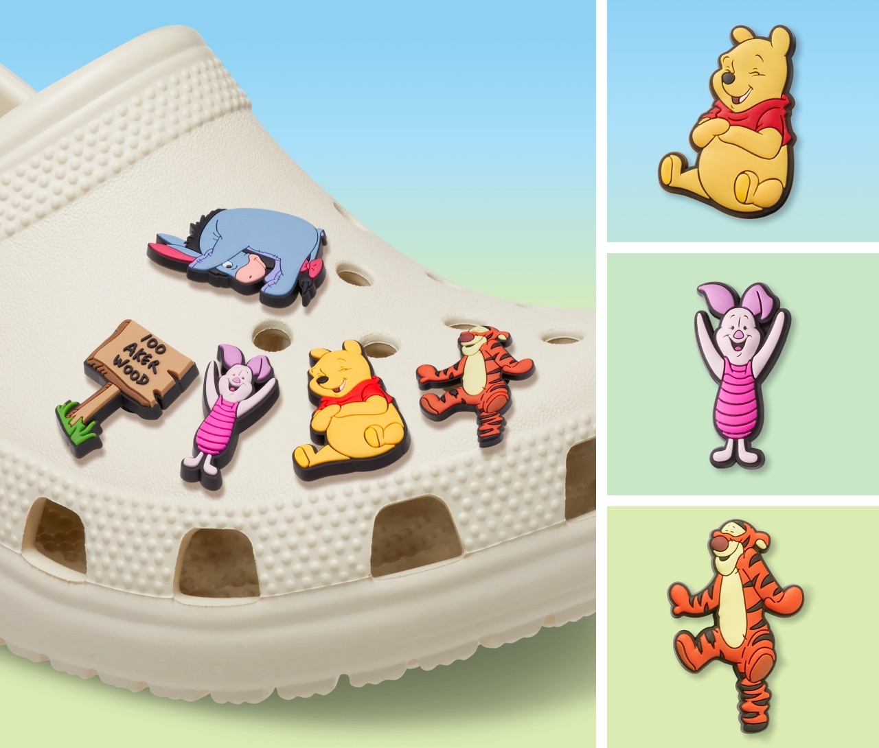 Crocs Schuhanstecker »Jibbitz™ Winnie The Pooh«, (Set, 5 tlg., Kein Spielzeug. Nicht für Kinder unter 3 Jahren geeignet), Schuh Anstecker für Disneys Puuh und seine Freunde