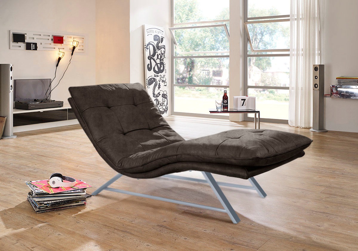W.SCHILLIG Relaxliege »daily dreams« in Waffelkissen-Optik, wahlweise mit Motor, Kufengestell, in 2 Breiten
