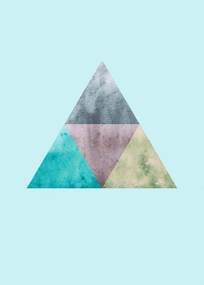 Komar Top Kinderzimmer, »Triangles (1 Schlafzimmer, Formen-Kunst, Poster | Wohnzimmer St.), Blue«, BAUR
