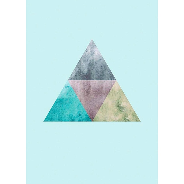 Komar Poster »Triangles Top Blue«, Formen-Kunst, (1 St.), Kinderzimmer,  Schlafzimmer, Wohnzimmer | BAUR