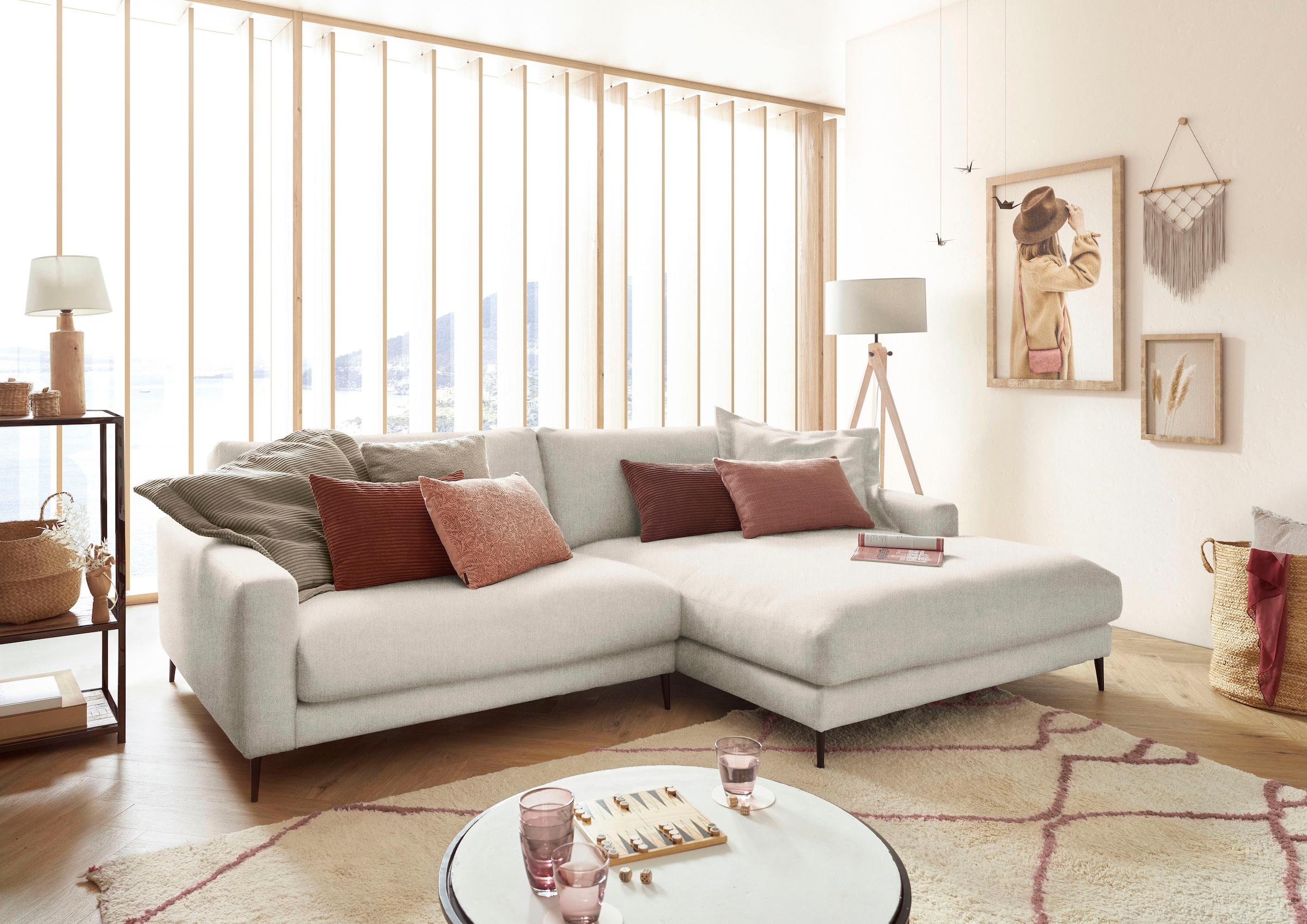 Home affaire Ecksofa "Downtown, B/T/H: 272/190/84 cm L-Form" weicher Sitzko günstig online kaufen