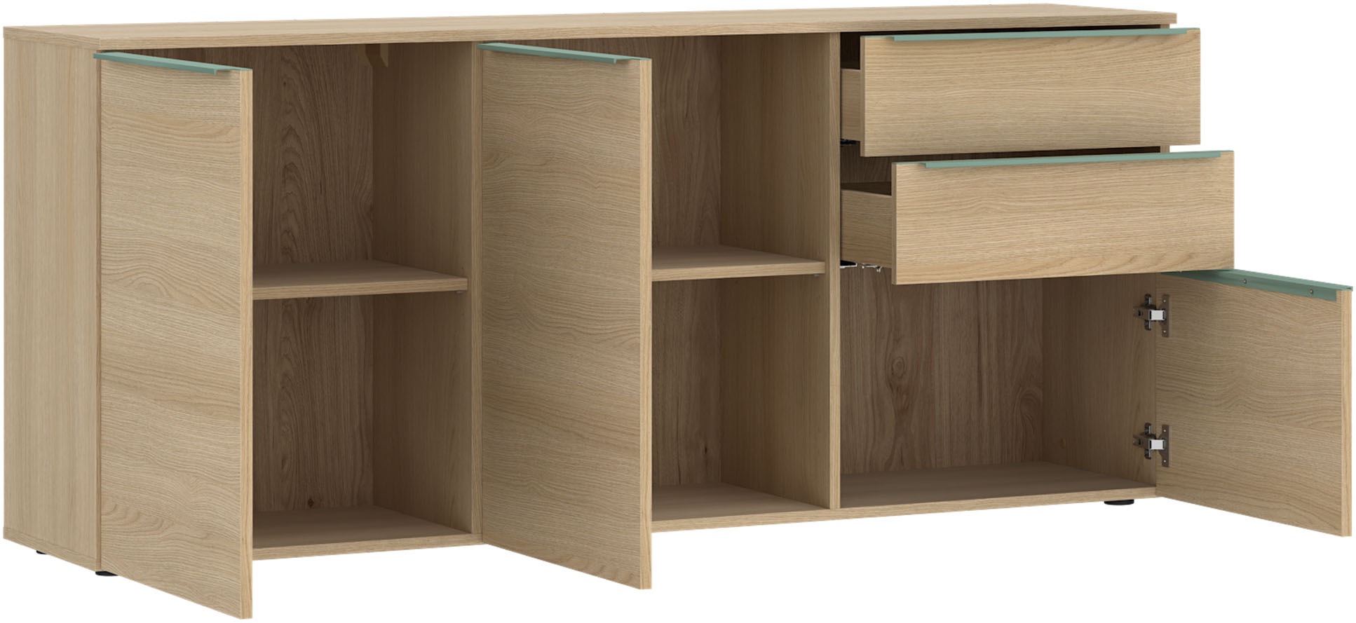TOM TAILOR HOME Kommode Lowboard, Breite 165 cm,3 Türen,2 Schubladen, viel Stauraum