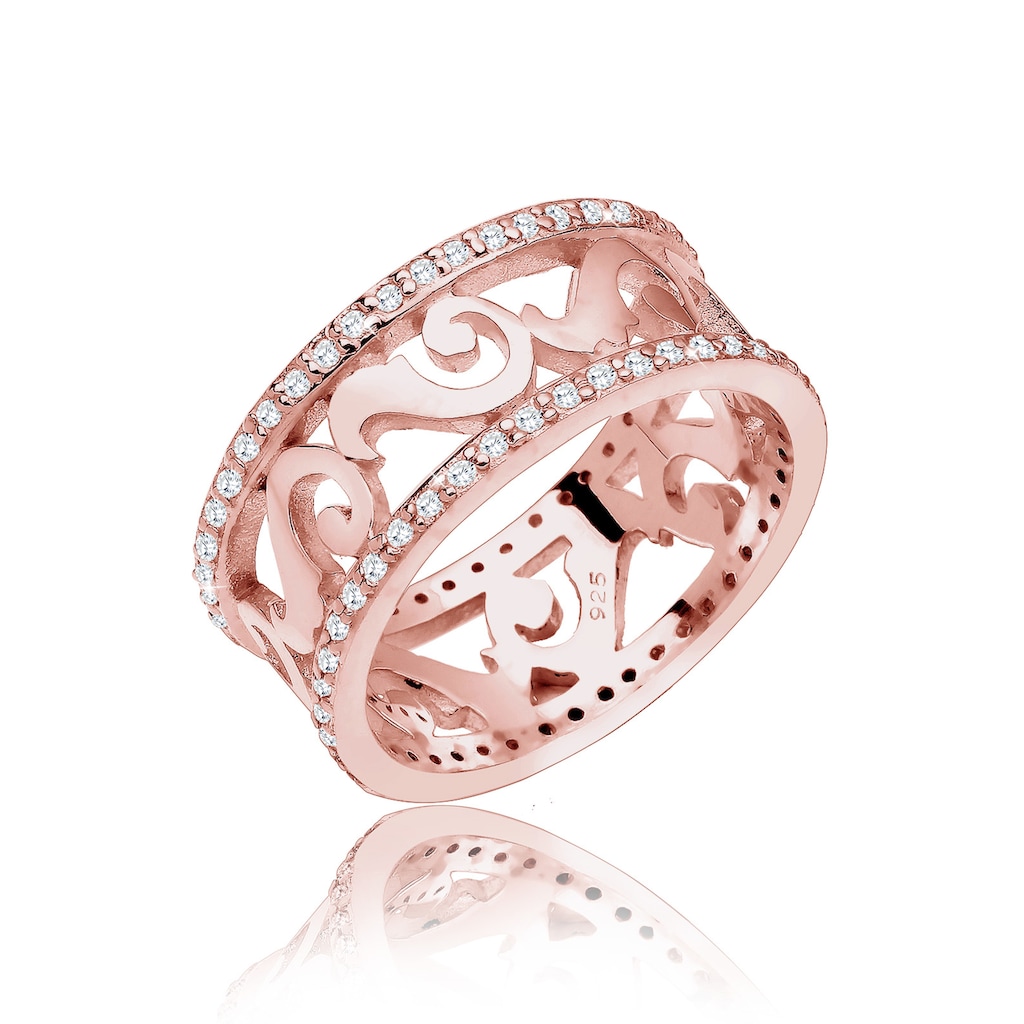 Elli Premium Fingerring »Ornament Zirkonia 925er Sterling Silber«