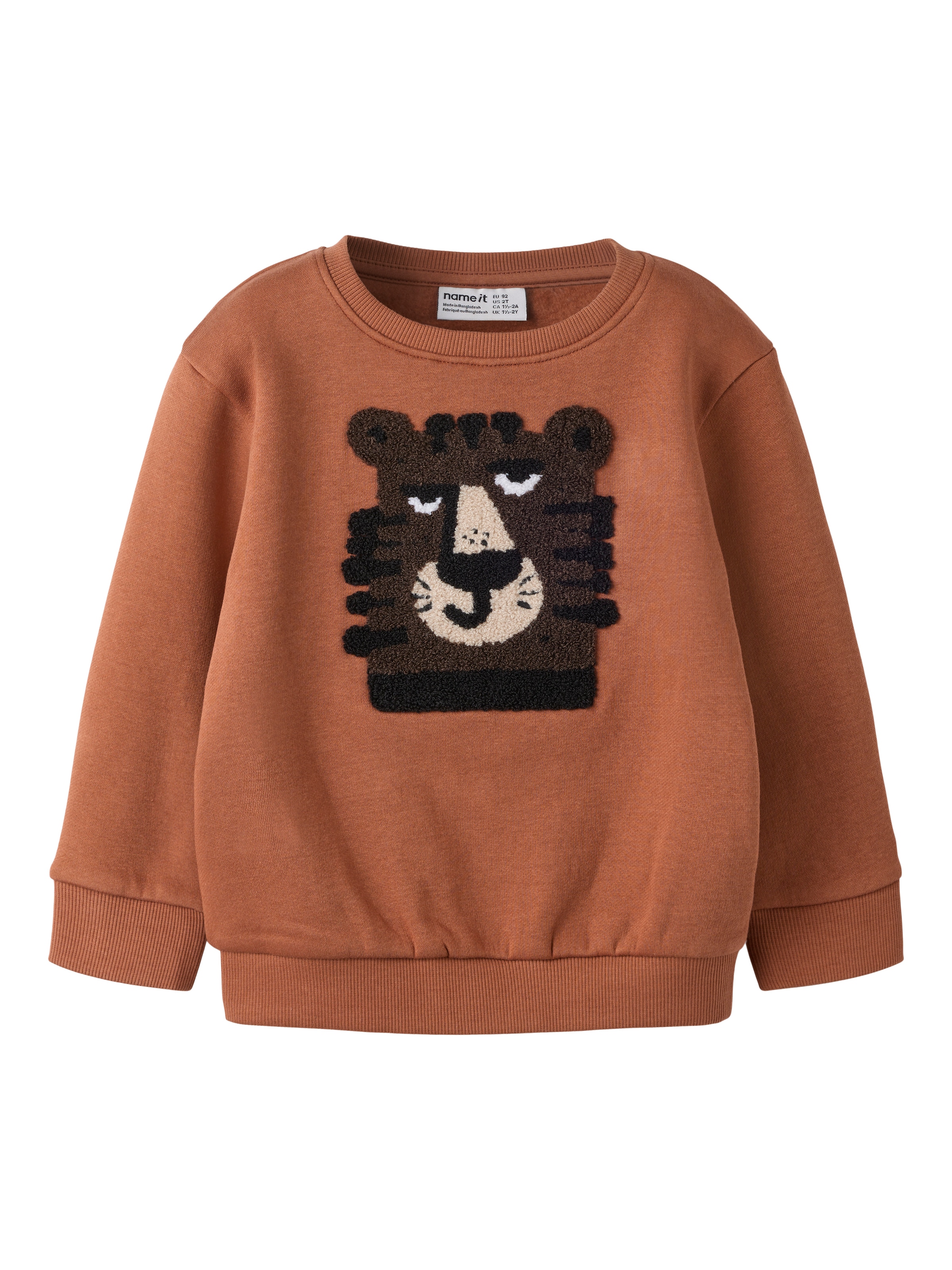 Name It Sweatshirt "NMMLOCON LS NREG SWE BRU", Baumwollmischung, regular fit