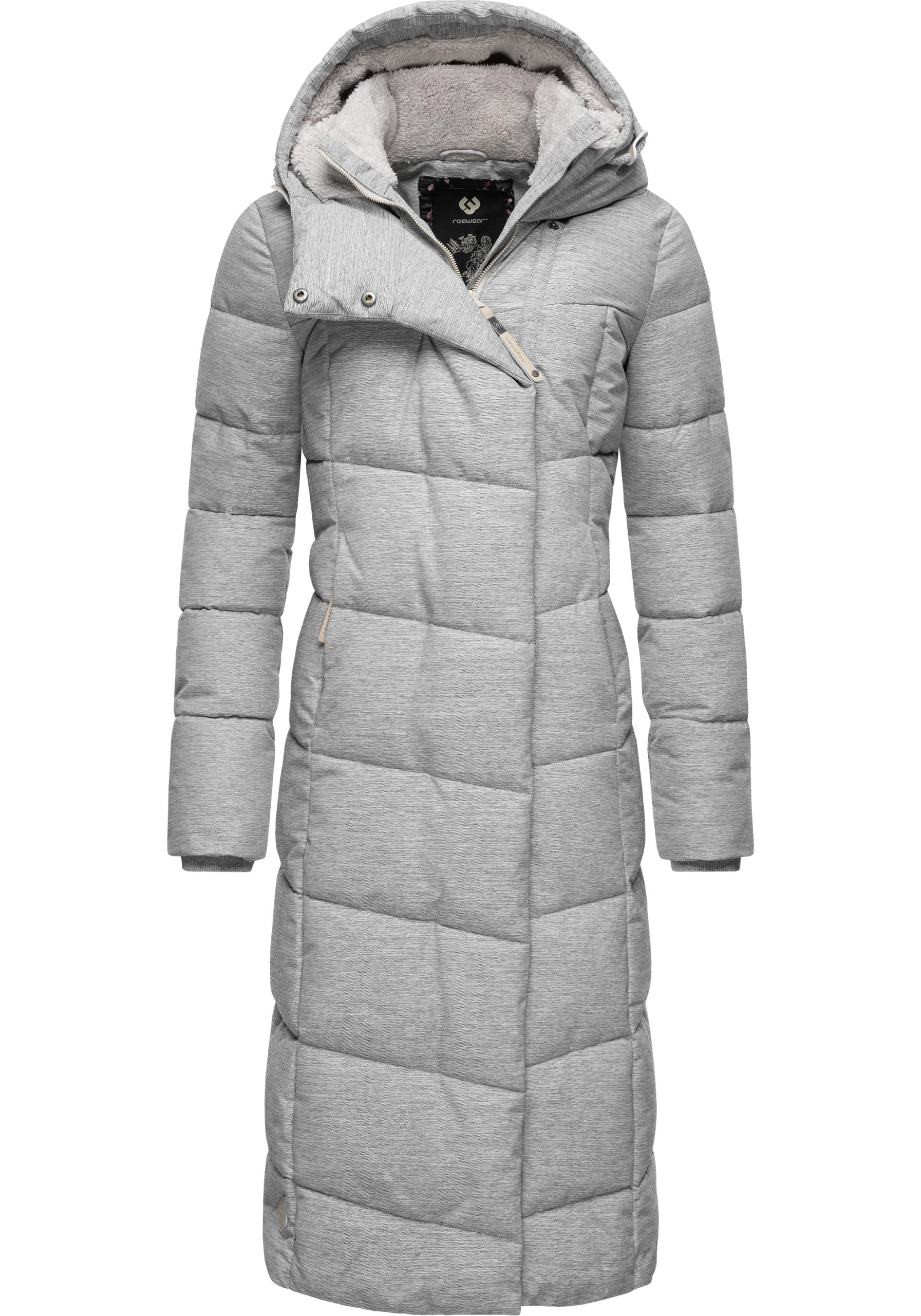 Ragwear Wintermantel "Pavla Long", extralanger Winterparka mit Teddyfutter und Kapuze