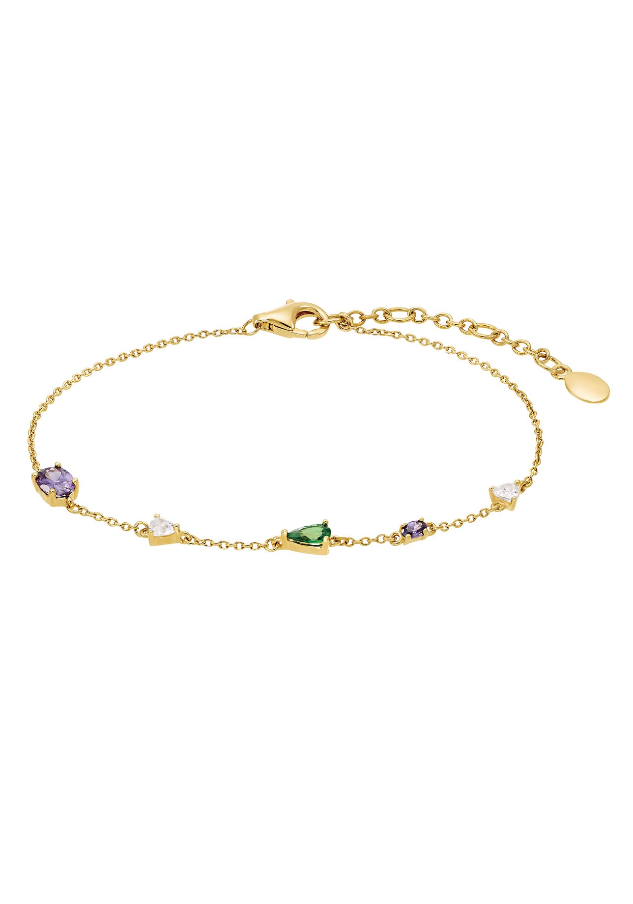 AMOR Damen Armband "2033579", 19cm, Silber 925 (Sterlingsilber), gold, Silber 925 (Sterlingsilber), Armbänder, mit Zirkonia (synth.)