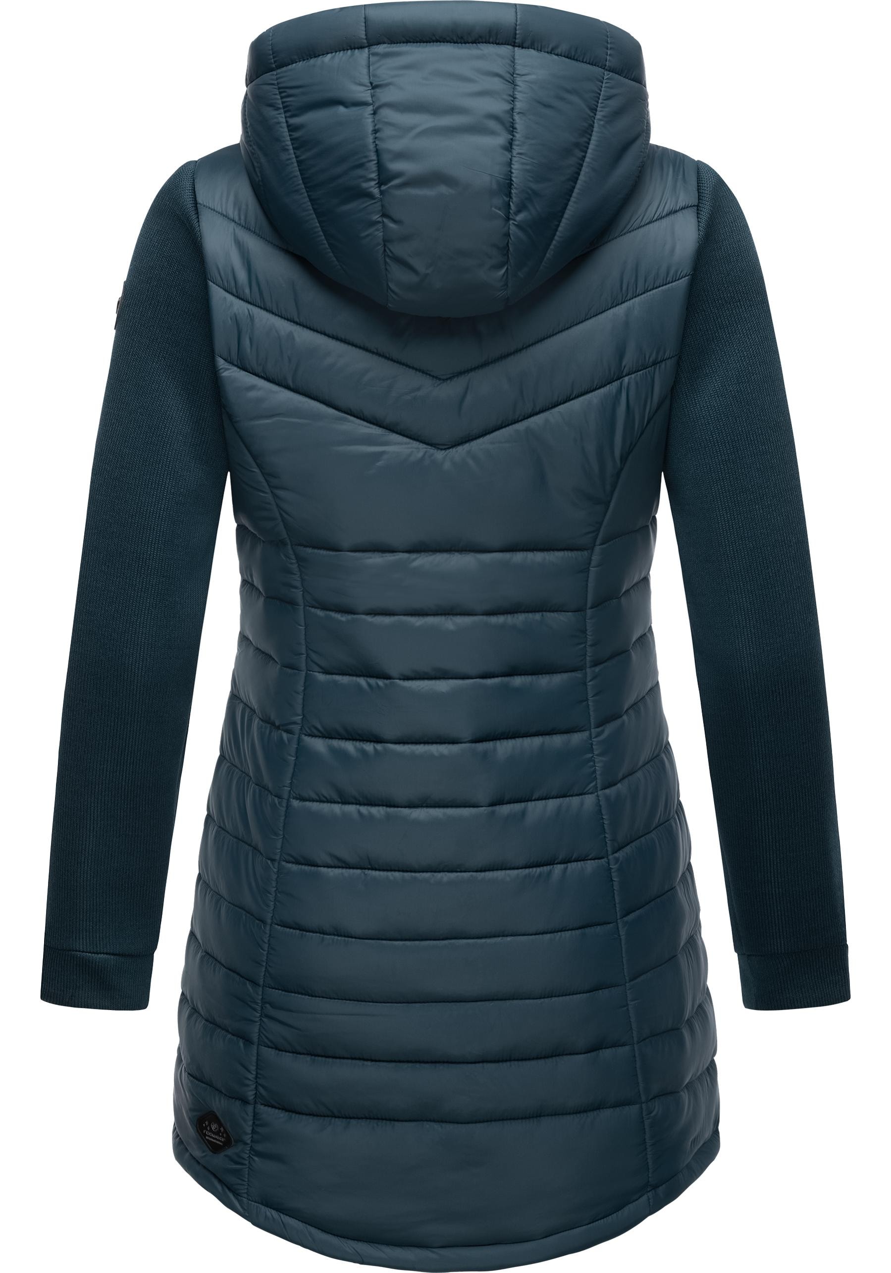 Ragwear Langjacke »Sandrra Long«, mit Kapuze, Steppjacke aus modernem Materialmix mit Kapuze