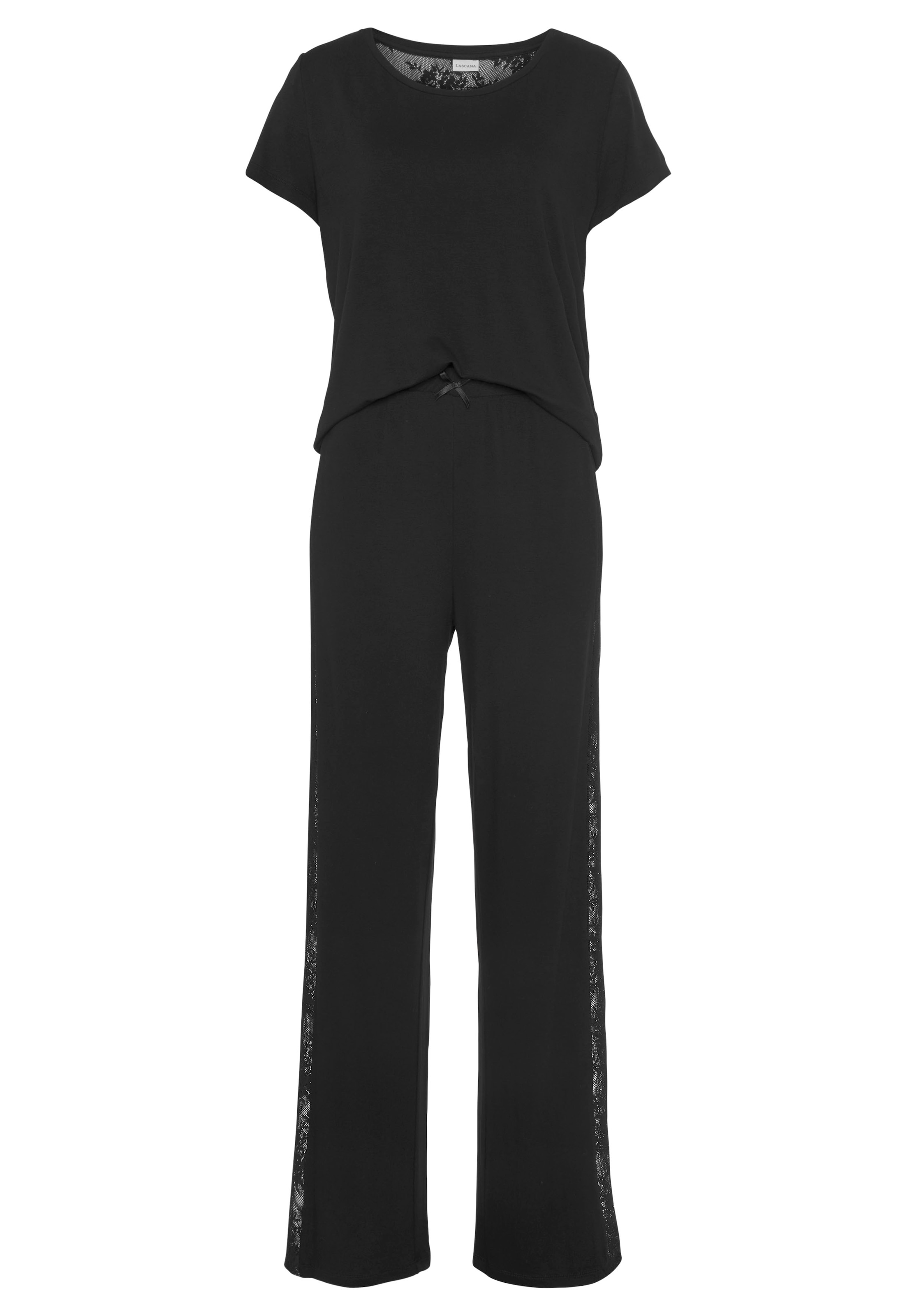 Bruno Banani Pyjama, (2 tlg.), mit schönen Spitzendetails