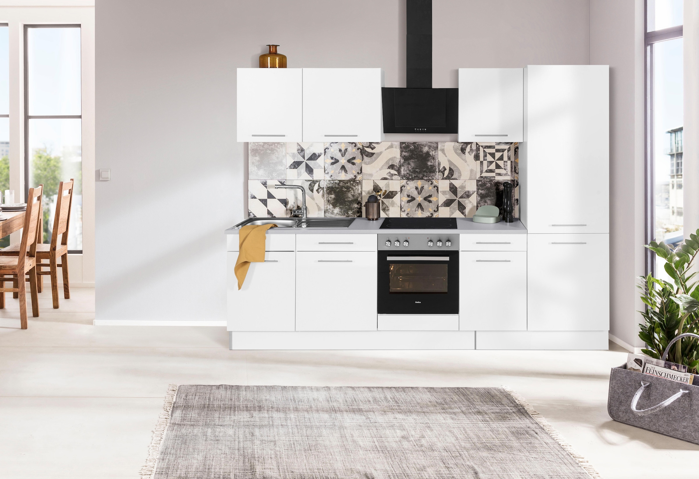 wiho Küchen Küchenzeile »Ela« Breite 280 cm, Soft-Close-Funktion, höhenverstellbare Füße