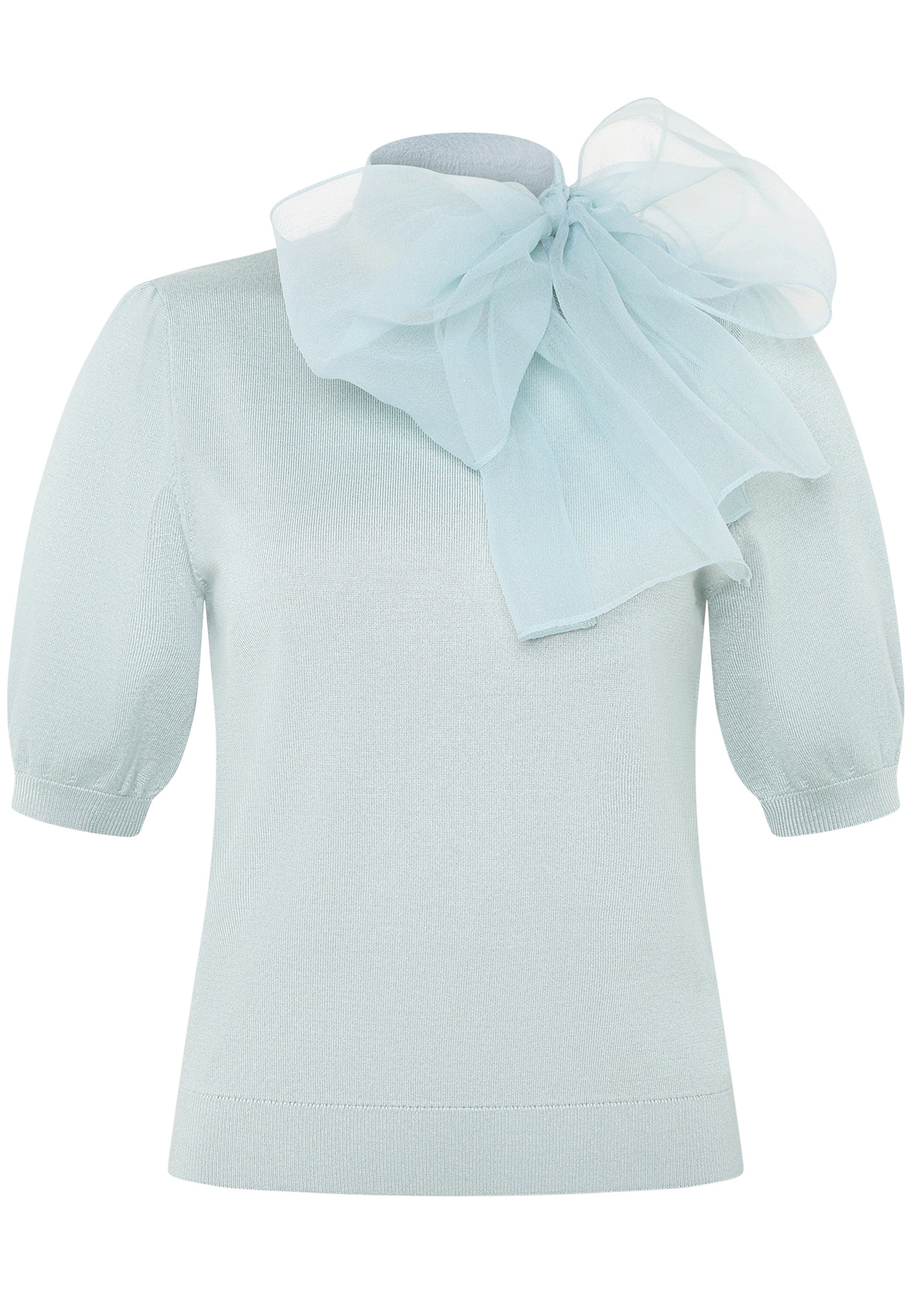 Zero Kurzarmshirt "Damen mit Schleife" 1 drapiert / gerafft günstig online kaufen