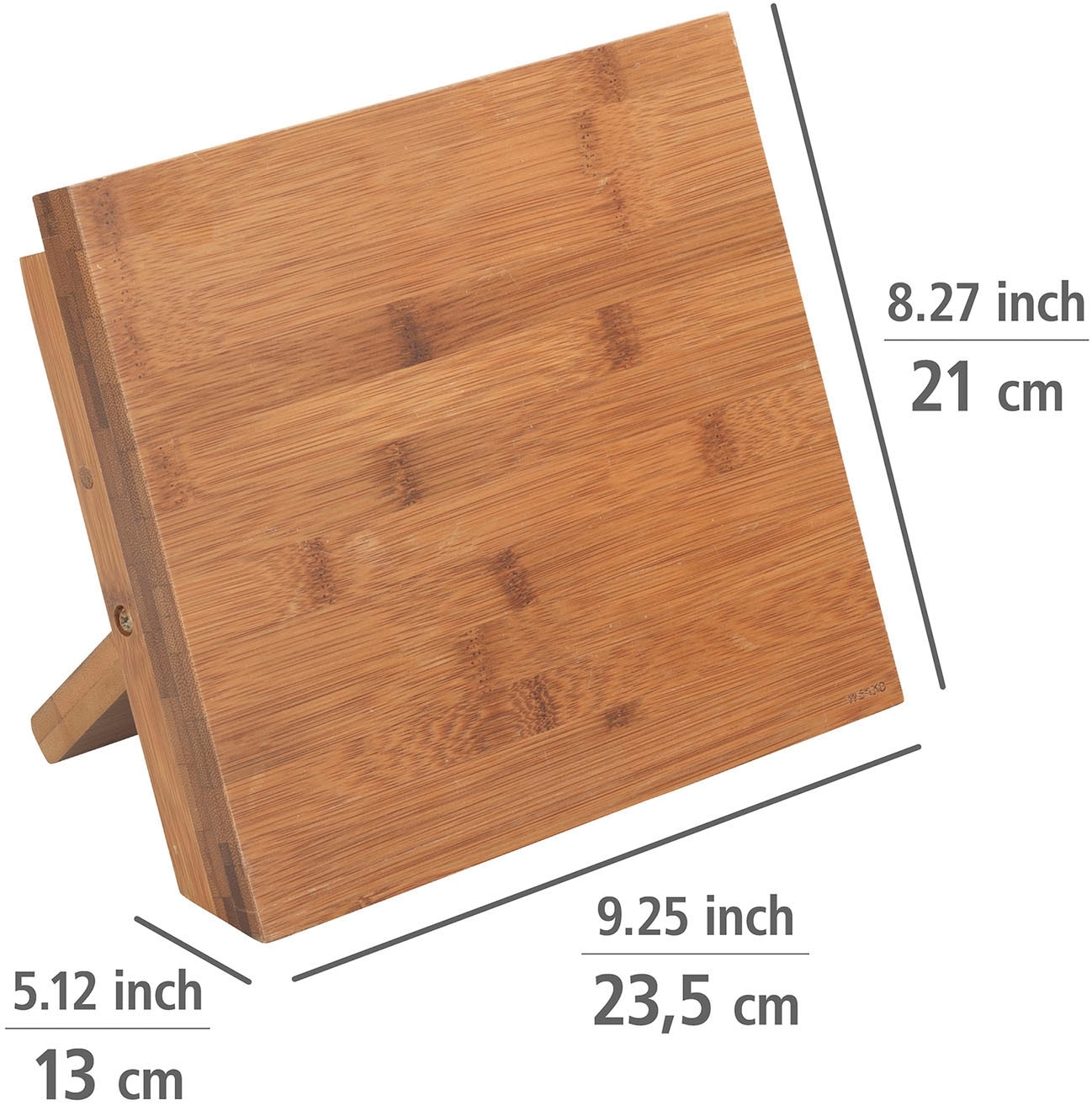 WENKO Magnet-Messerblock »Modell Mesina mit Messerset«, 4 tlg., rostfreier Edelstahl und geräucherter Bambus, FSC®-zertifiziert