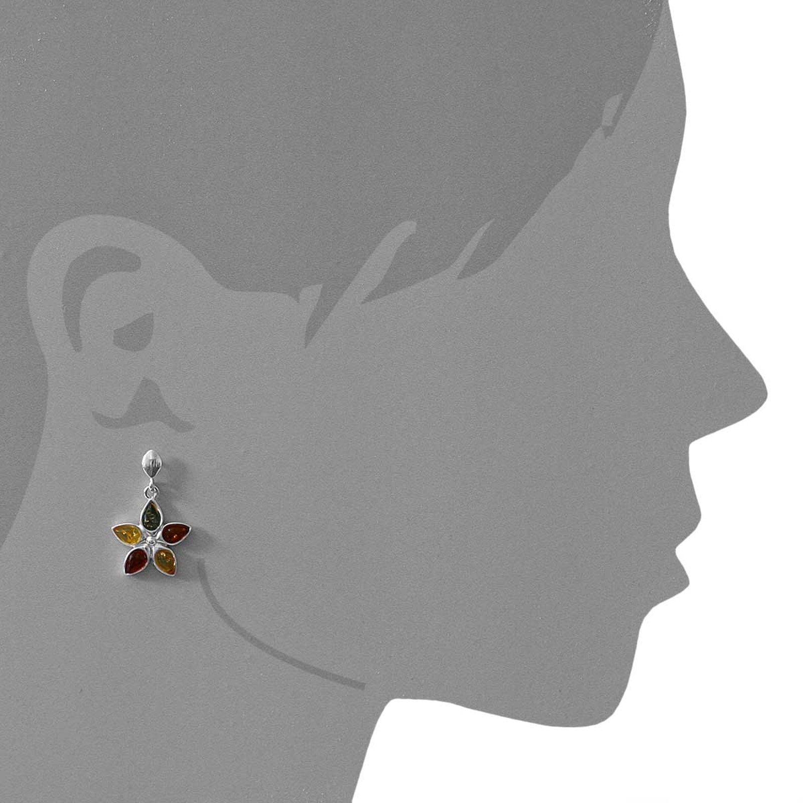 OSTSEE-SCHMUCK Paar Ohrstecker »Ostsee-Schmuck Ohrhänger Blüte Ohrhänger Blüte«, (2 tlg.)