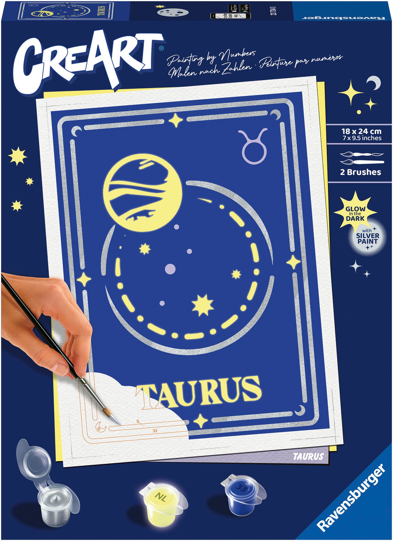 Ravensburger Malen nach Zahlen »Sternzeichen (Zodiac Sign) Stier«, Made in Europe