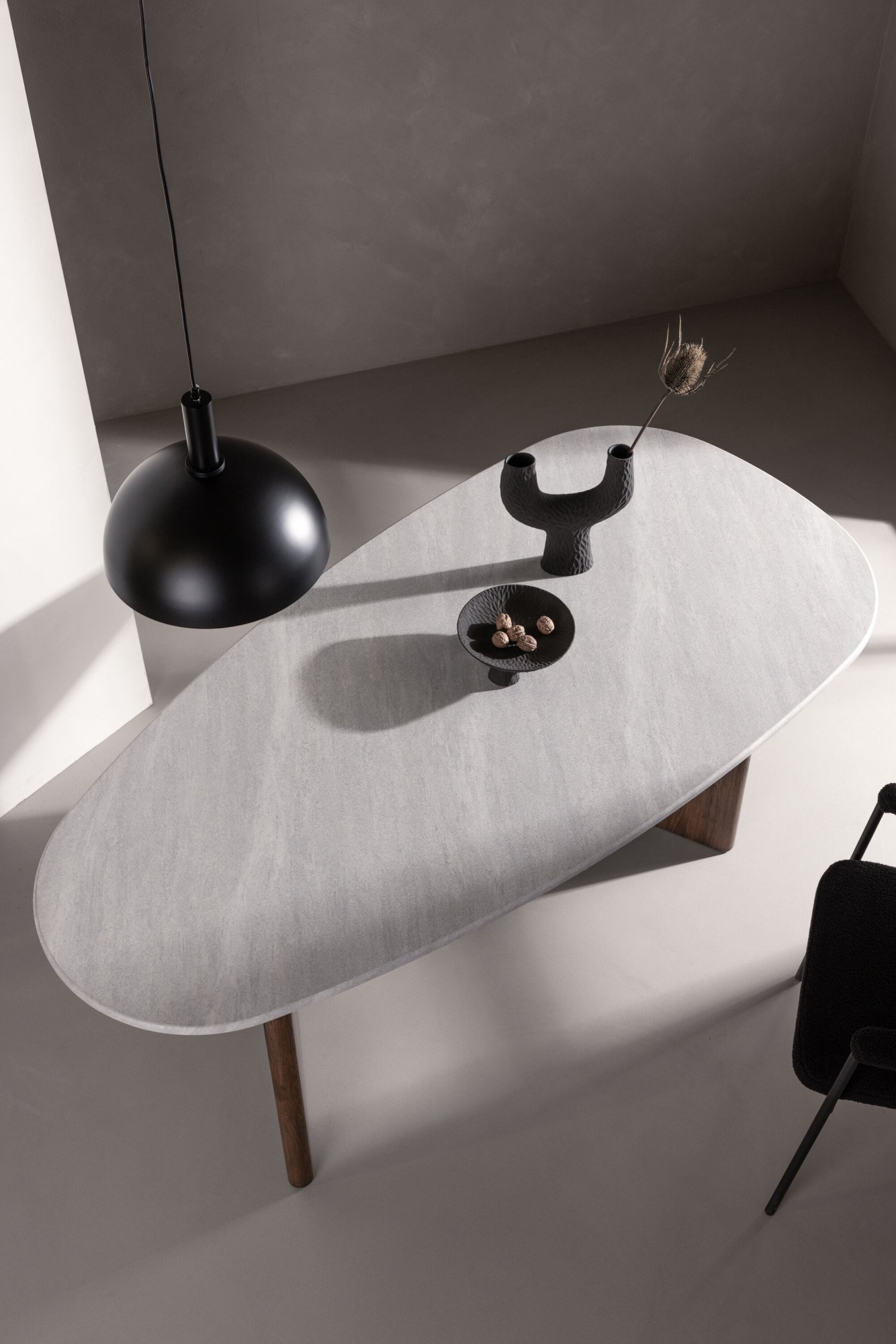 Venture Home Esstisch »Grönvik, ovaler Esstisch in moderner Betonoptik, 180 × 90 cm« Esszimmertisch, MDF, Papierlaminat, oval, geräumig, skandinavisch