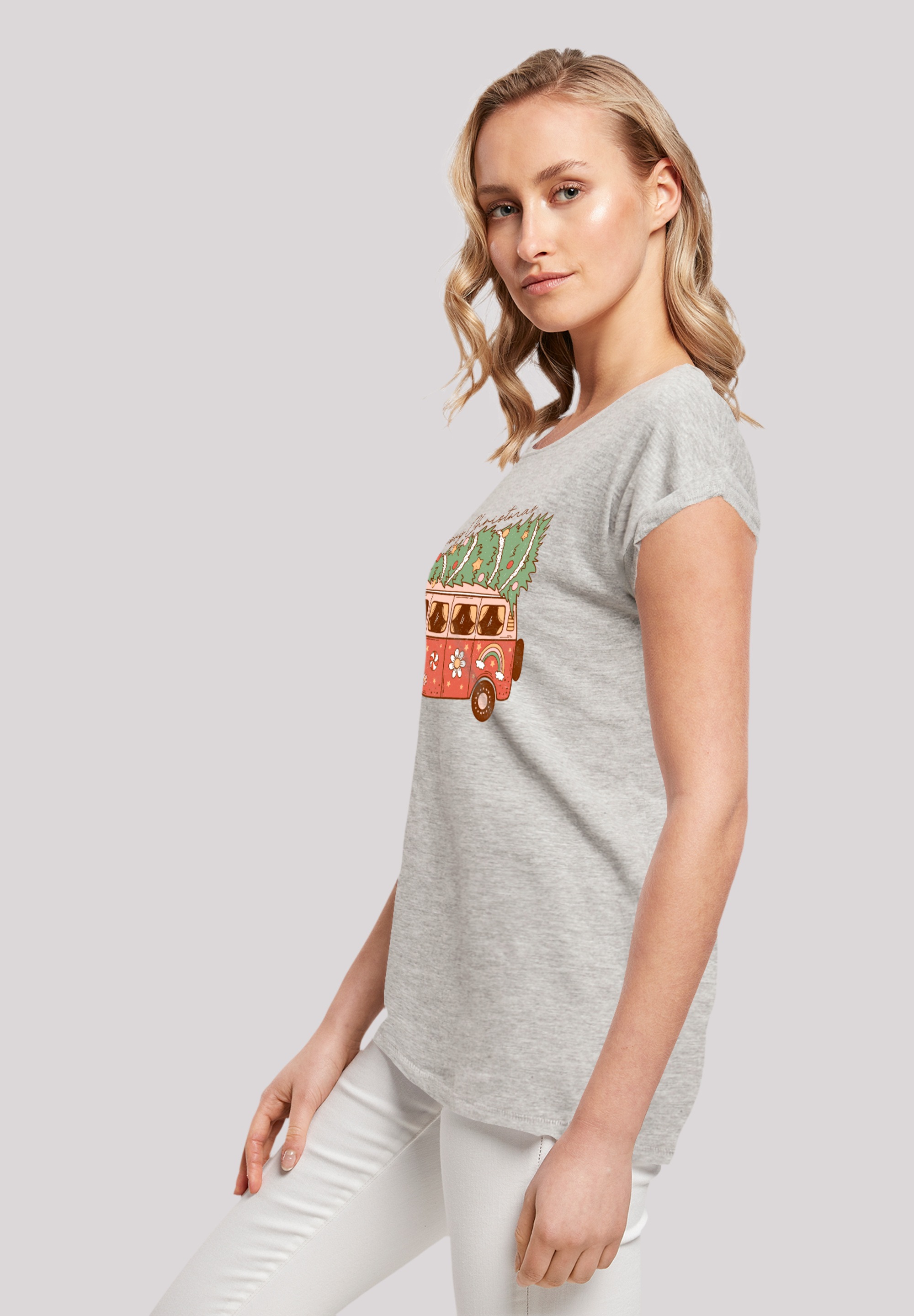 F4NT4STIC T-Shirt »Groovy Weihnachten Camper Van«, Premium Qualität, Weihnachts-Kollection