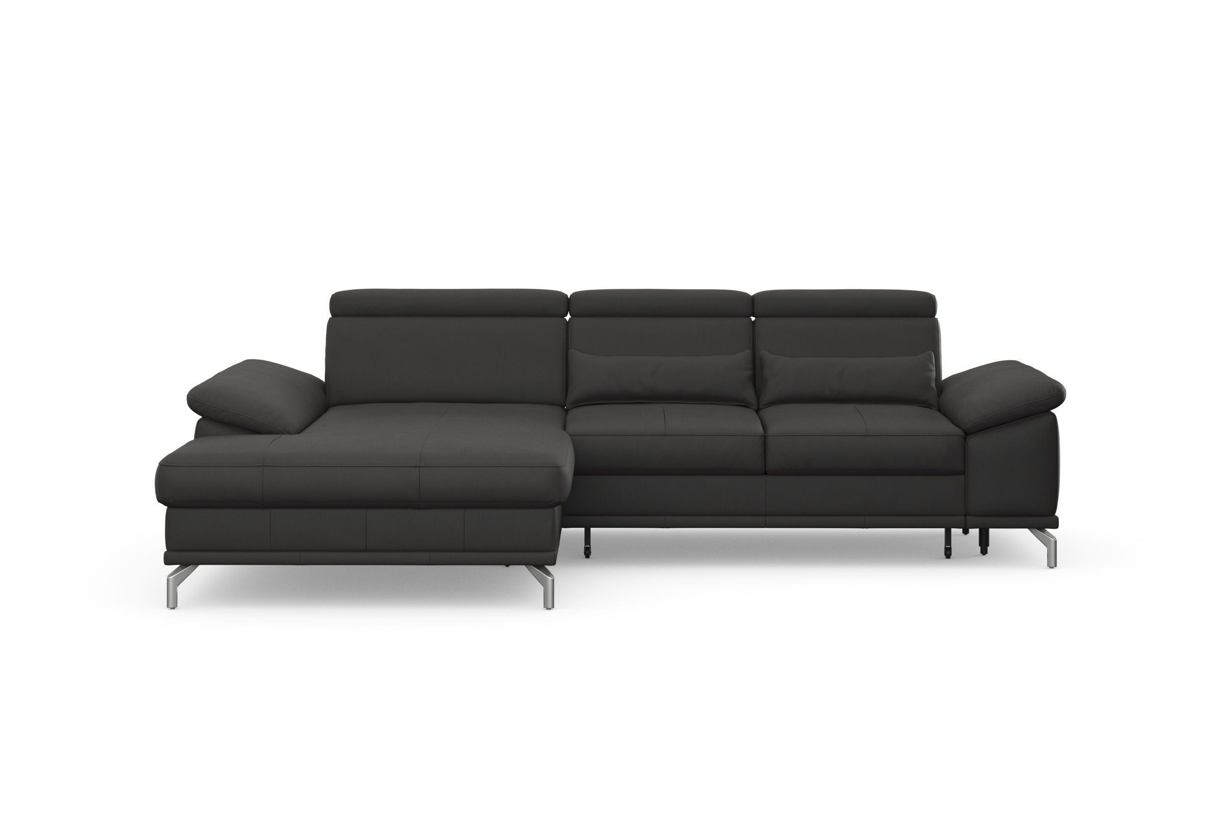 sit&more Ecksofa »Cabrio L-Form, mit Sitztiefenverstellung, Arm- und Kopfteilverstellung«, 2 Nierenkissen, Federkern, optional Bettfunktion und Stauraum