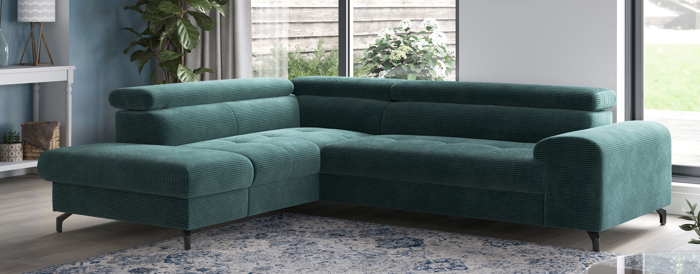 COTTA Ecksofa "Aura L-Form, B: 260 cm, inkl. Schlaffunktion, 3 verstellbare" Kopfteile, extra Bettkasten, Fußhöhe 12cm, Liegefläche 176x123cm