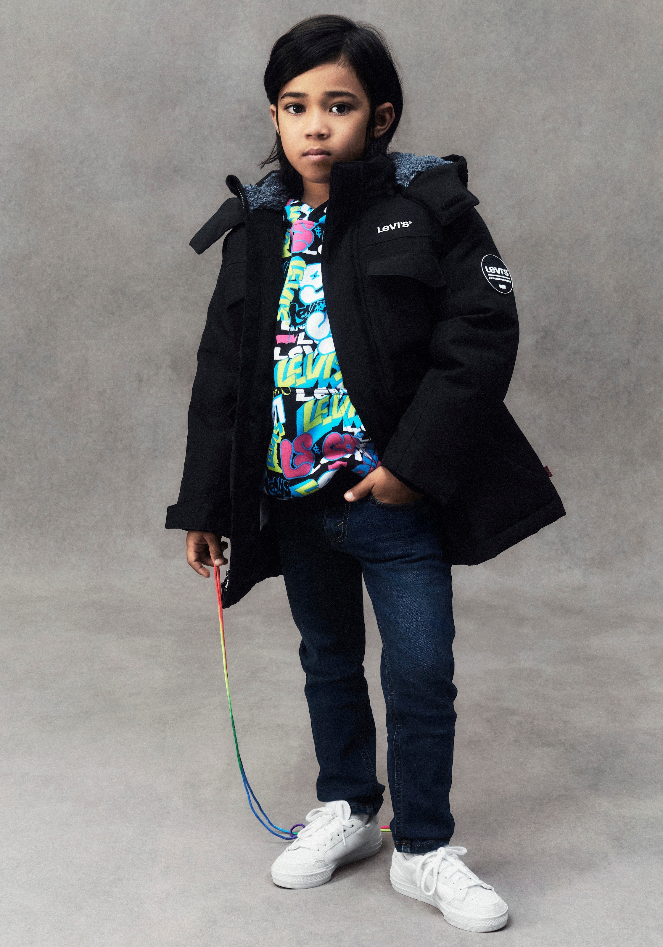 Levi's® Kids Parka, mit Kapuze, mit reflektierenden Details