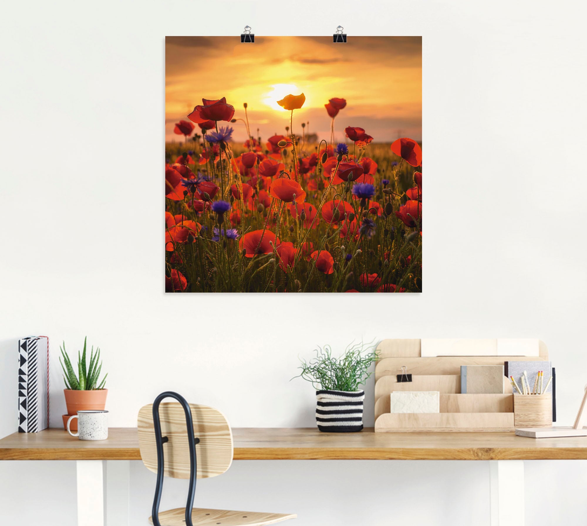 Artland Wandbild »Mohnblumen im Abendlicht«, Blumen, (1 St.), als Alubild, Outdoorbild, Leinwandbild, Poster, Wandaufkleber