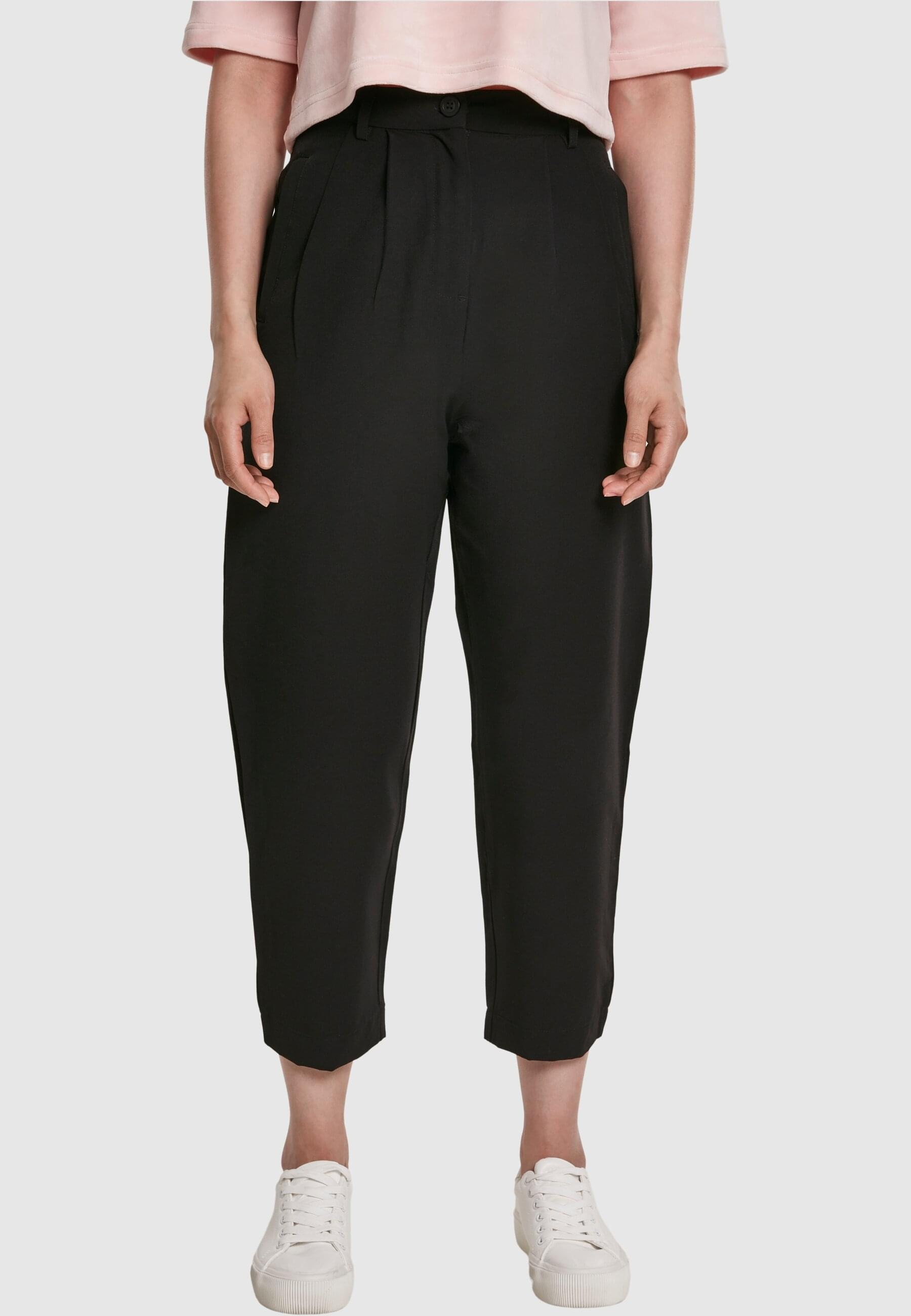 URBAN CLASSICS Stoffhose »Urban Classics Damen Ladies High Waist Cropped Pants«, (1 tlg.)