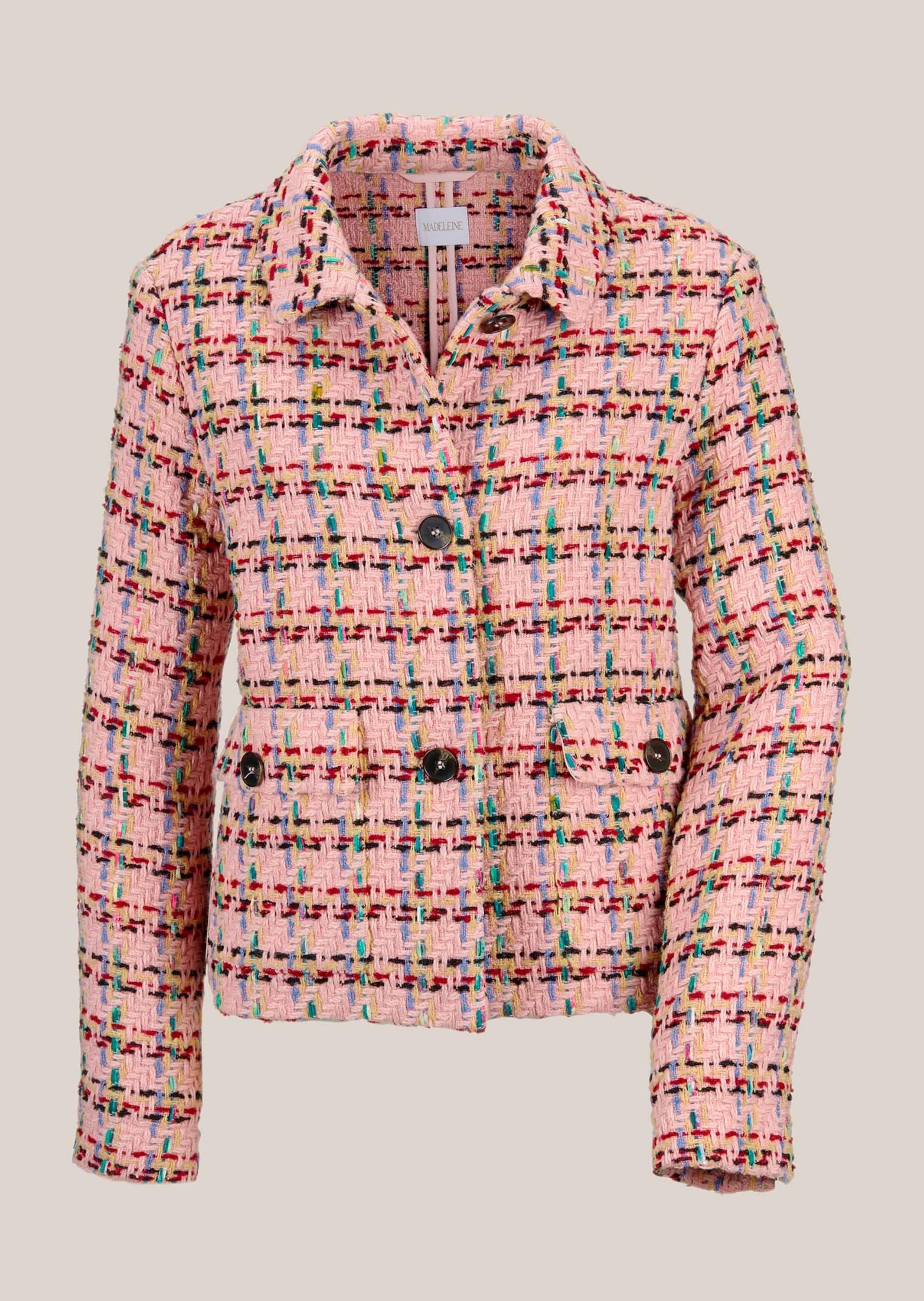 MADELEINE Kurzblazer "Blazer Kurzer Strukturblazer mit Hemdkragen"