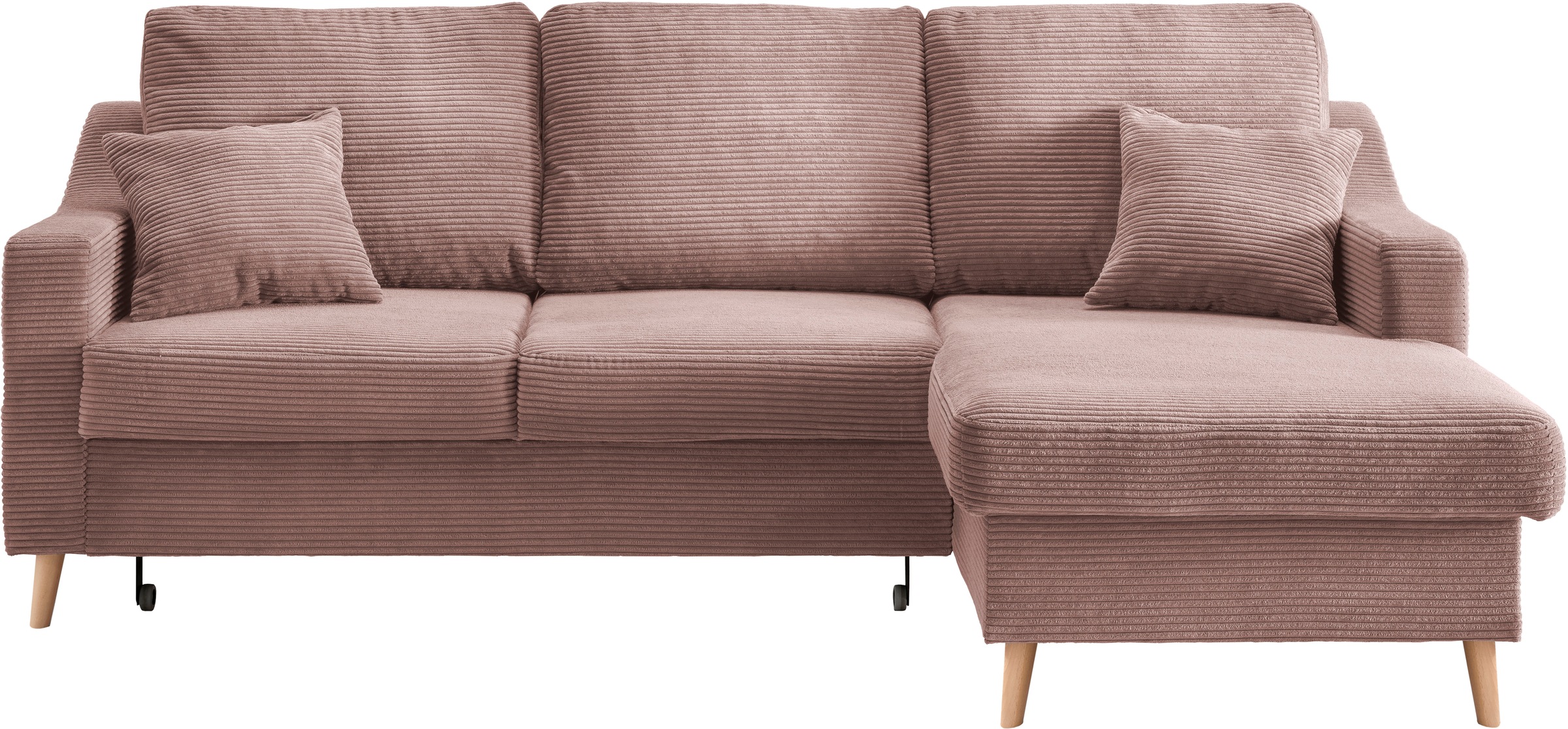 INOSIGN Ecksofa "Valentina L-Form", 2 Zierkissen, mit Seitentasche, auszieh günstig online kaufen