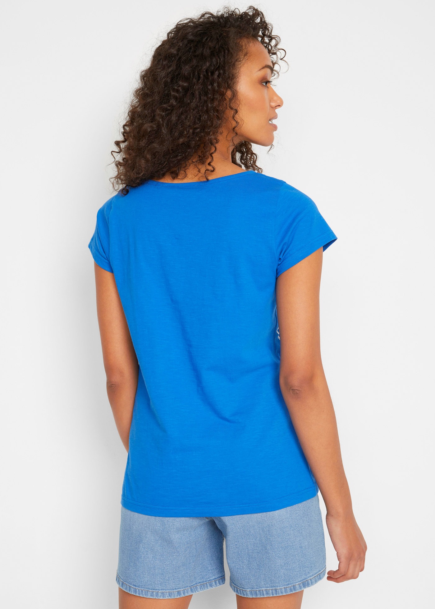 bonprix T-Shirt gerade Passform, Kurzarm, mit dekorativem Druck, aus Baumwo günstig online kaufen