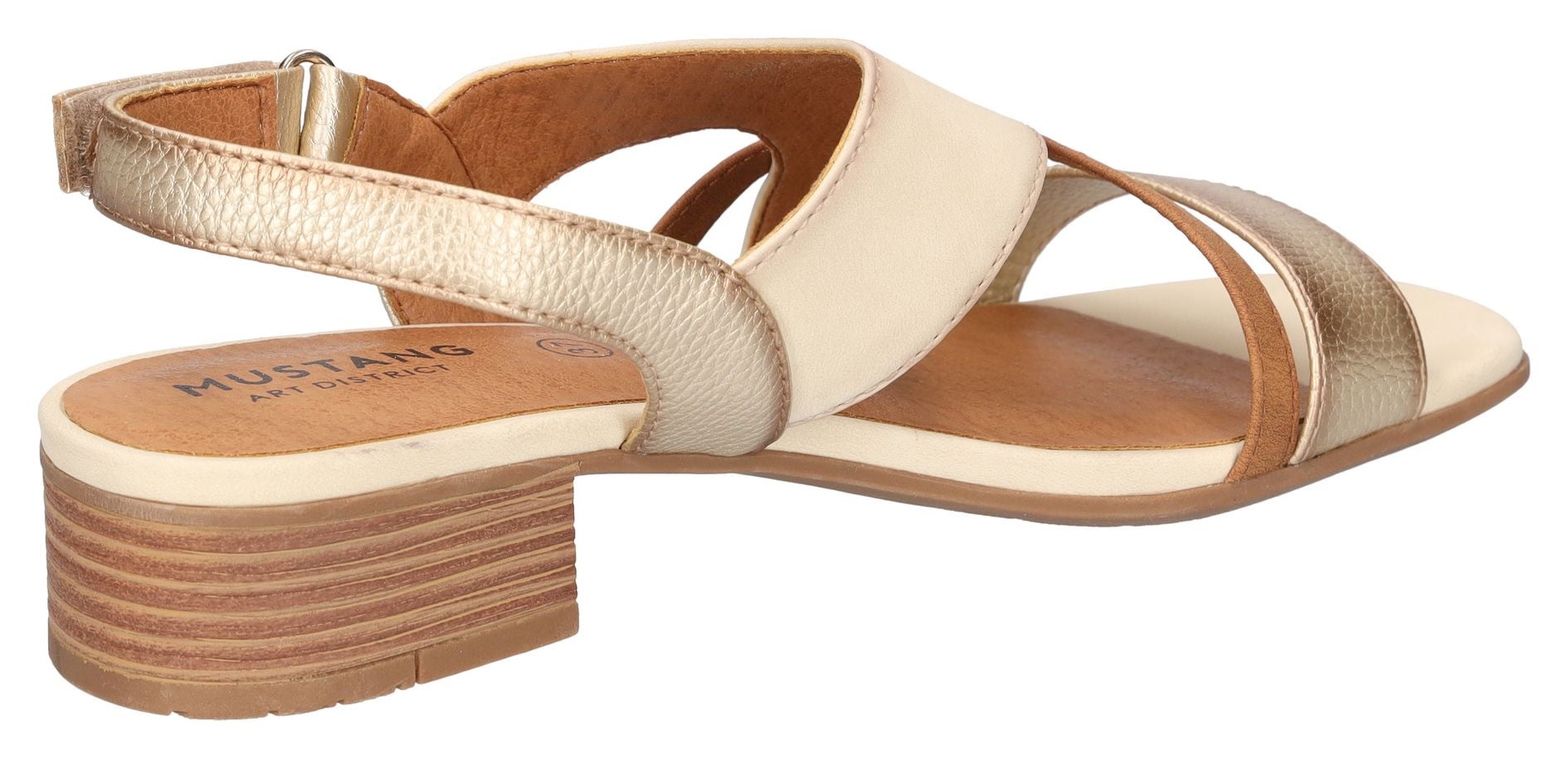 Mustang Shoes Sandalette, Sandalette, Festtagsschuh mit Metallic-Einsätzen